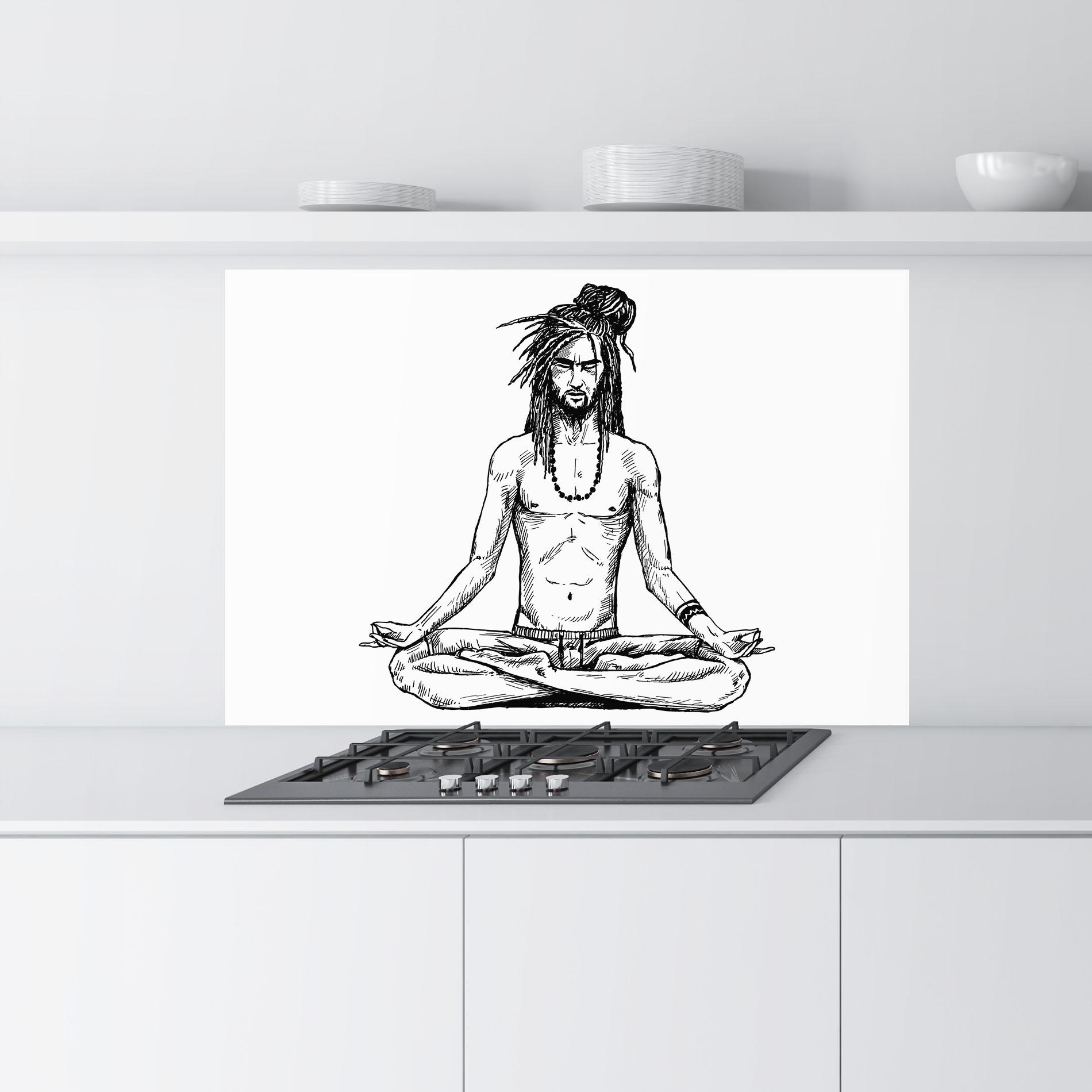 Konyhai üveg hátfal Focused Meditation mockup 9
