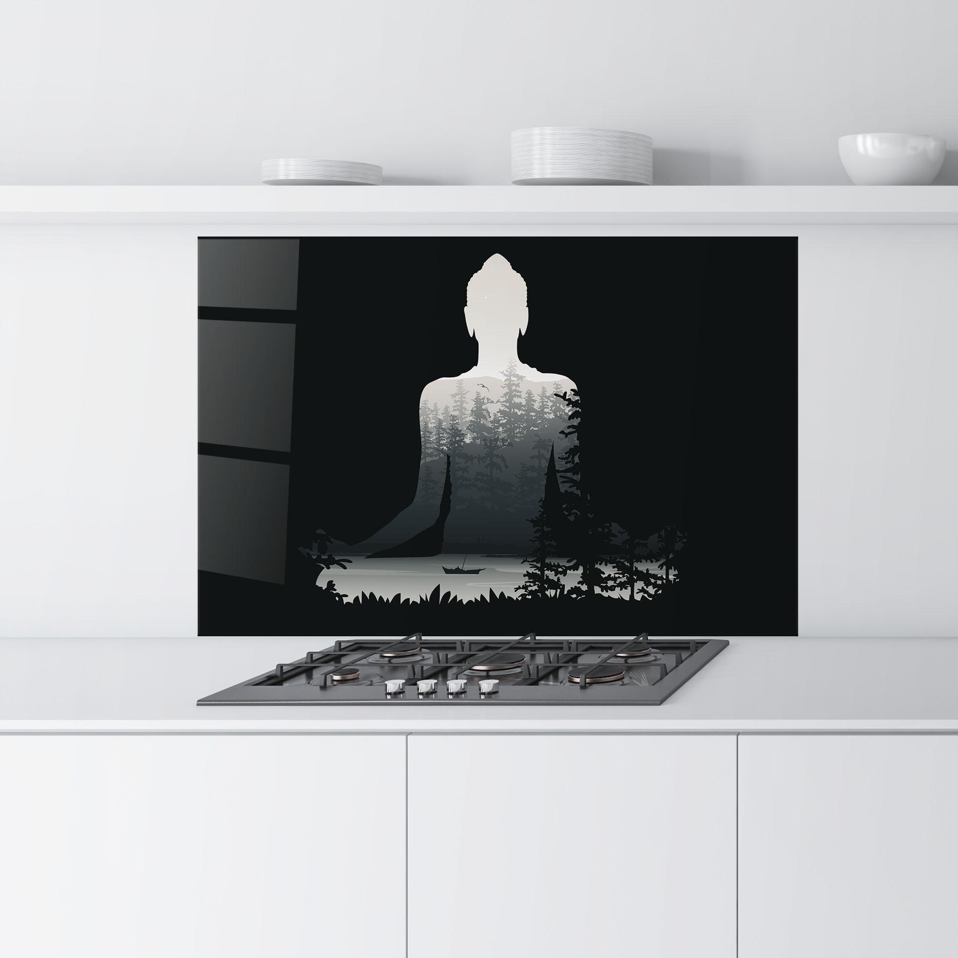 Konyhai üveg hátfal Yoga Forest mockup 9