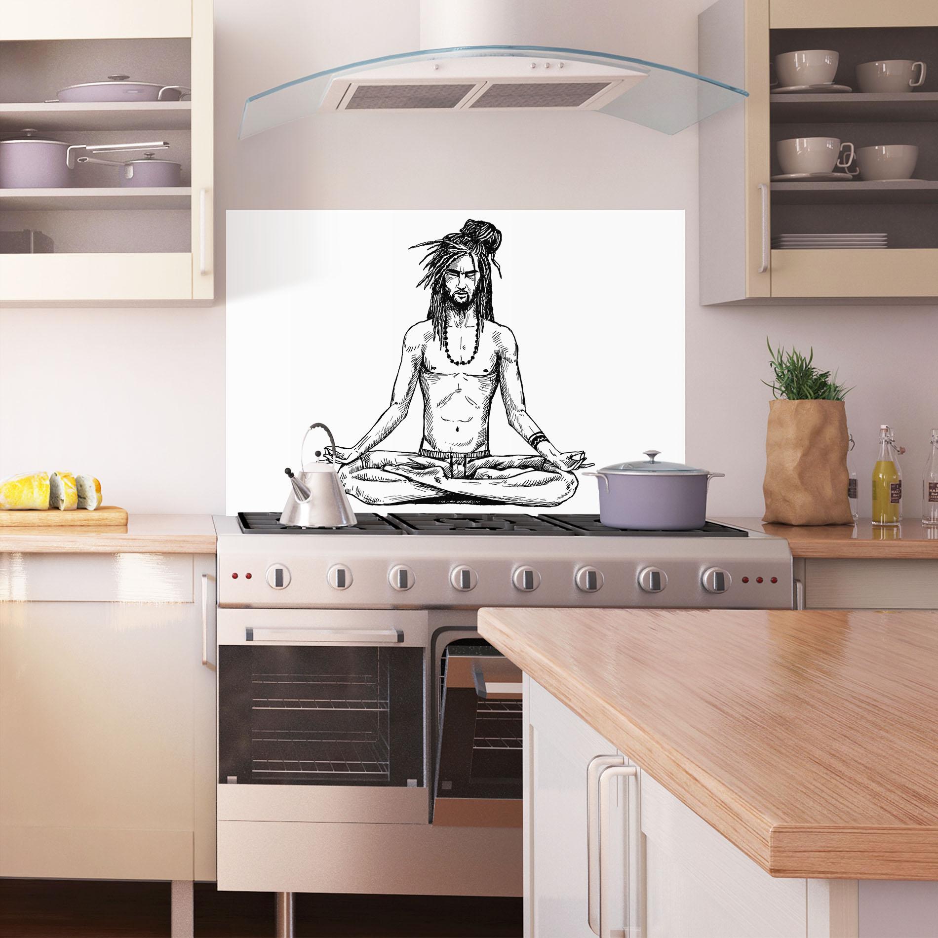 Konyhai üveg hátfal Focused Meditation mockup 1