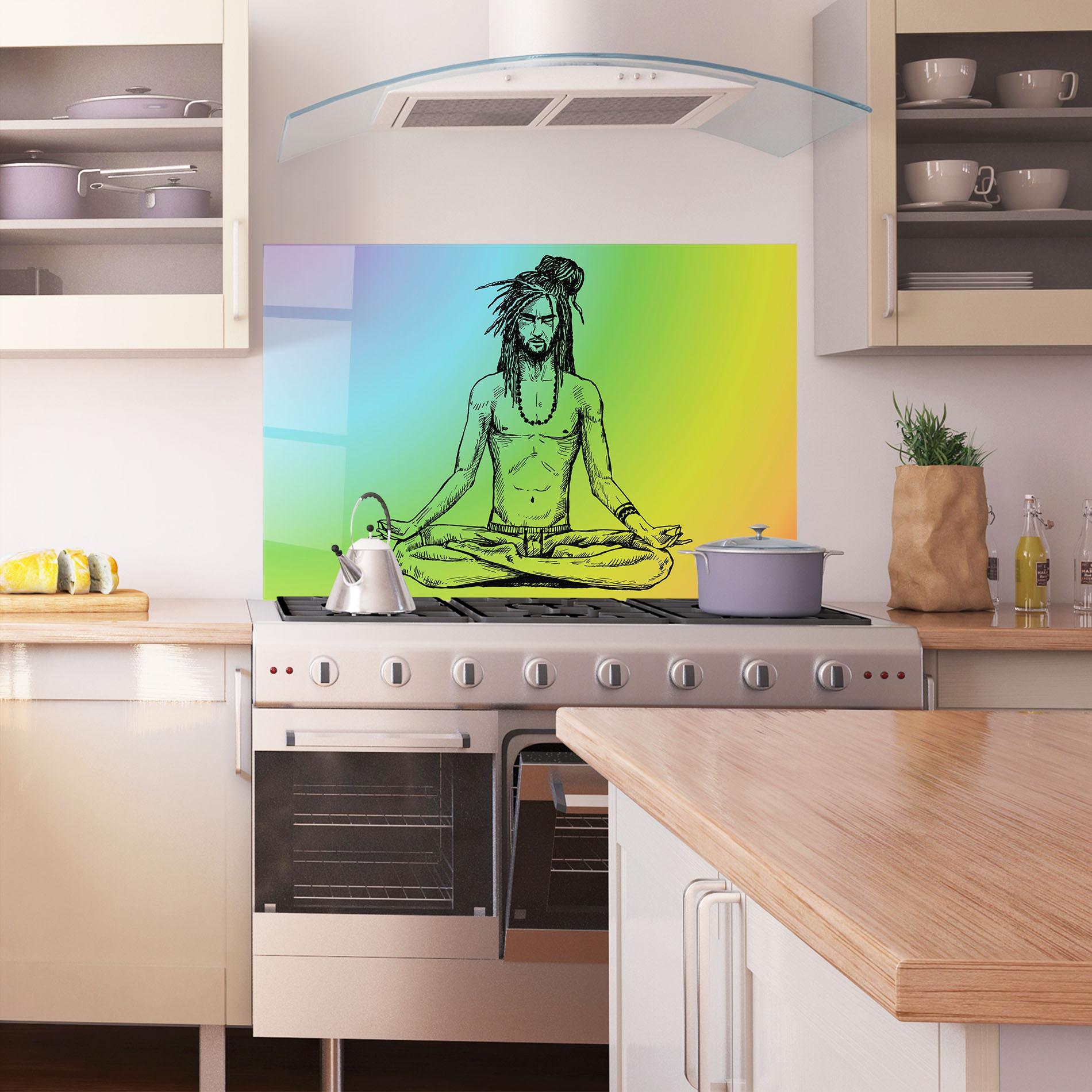 Konyhai üveg hátfal Meditation Time mockup 1