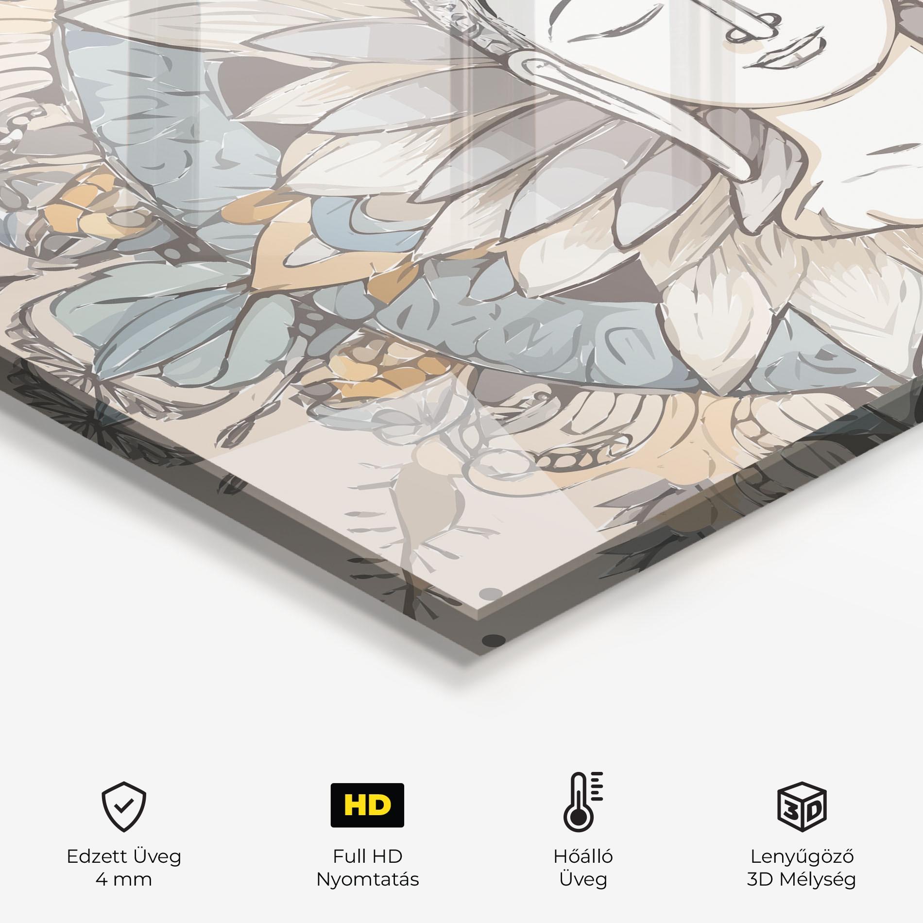 Konyhai üveg hátfal Boho Element mockup 2