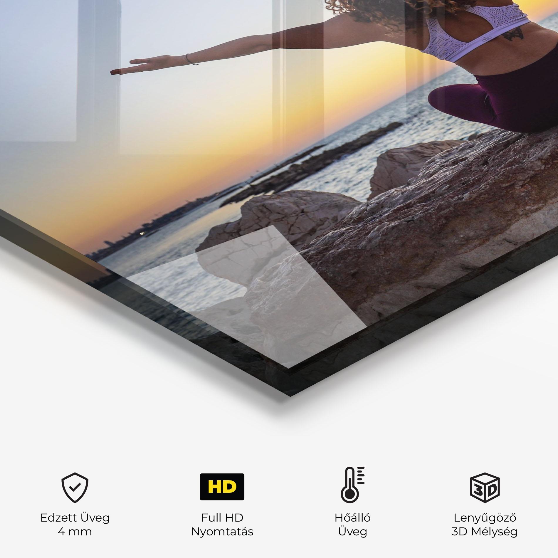 Konyhai üveg hátfal Calm Asana mockup 2