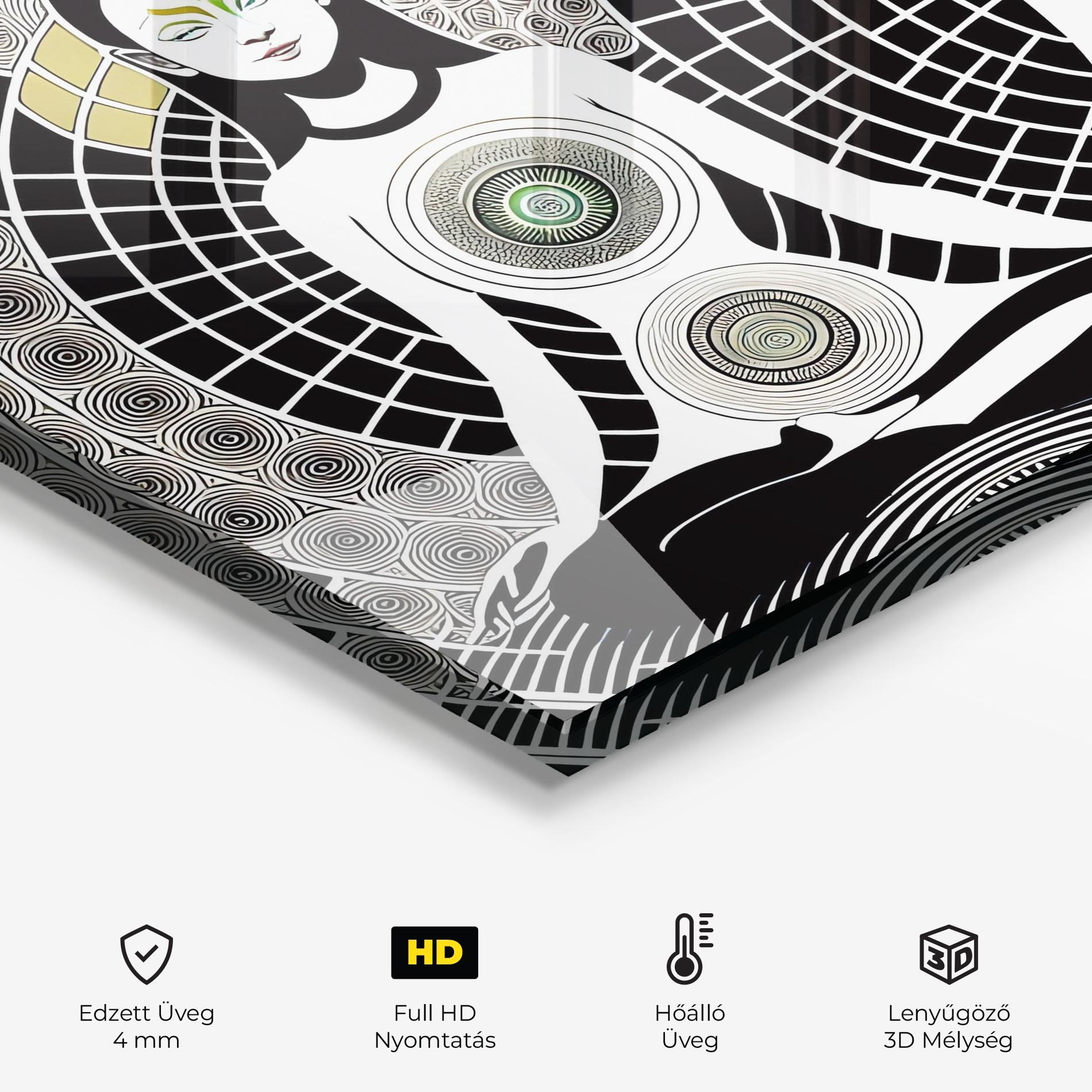 Konyhai üveg hátfal Clolorful Meditation mockup 2