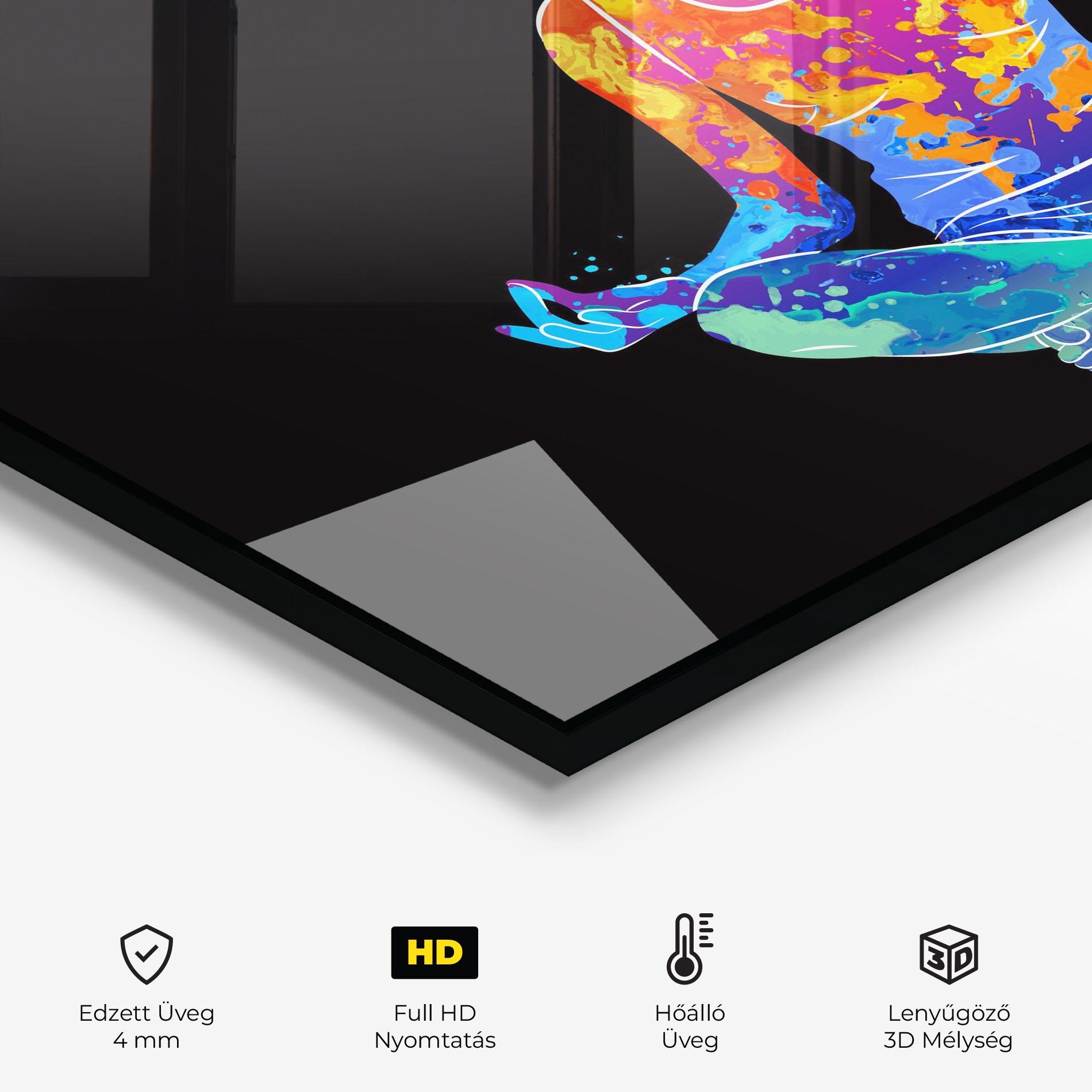 Konyhai üveg hátfal Colorful Meditation mockup 2