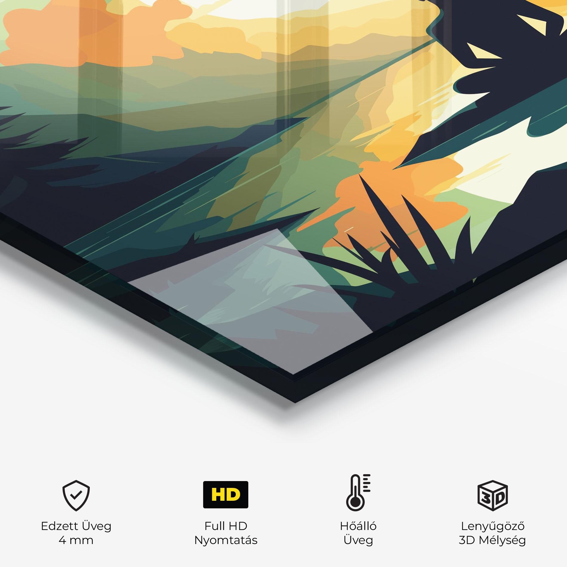 Konyhai üveg hátfal Forest Yoga mockup 2