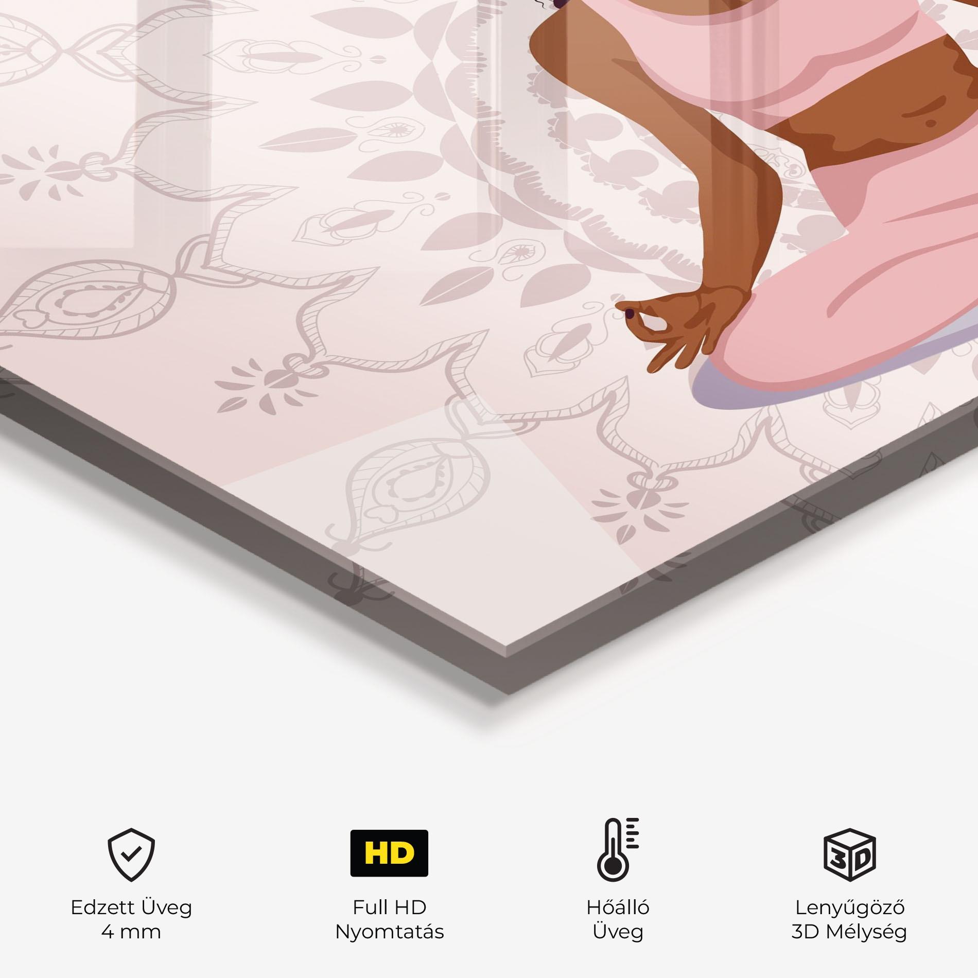 Konyhai üveg hátfal Lotus Position mockup 2