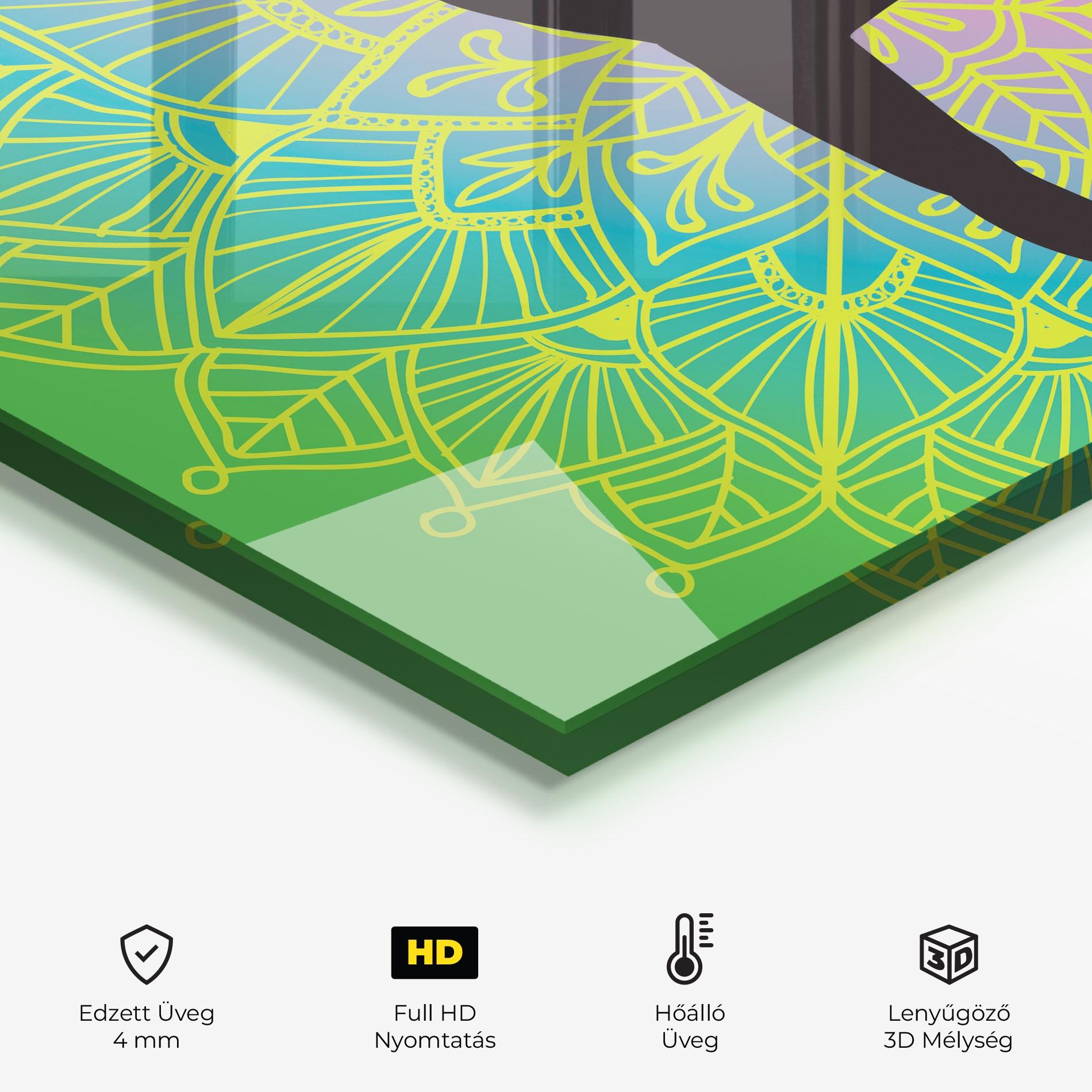 Konyhai üveg hátfal Peace Yoga 03 mockup 2