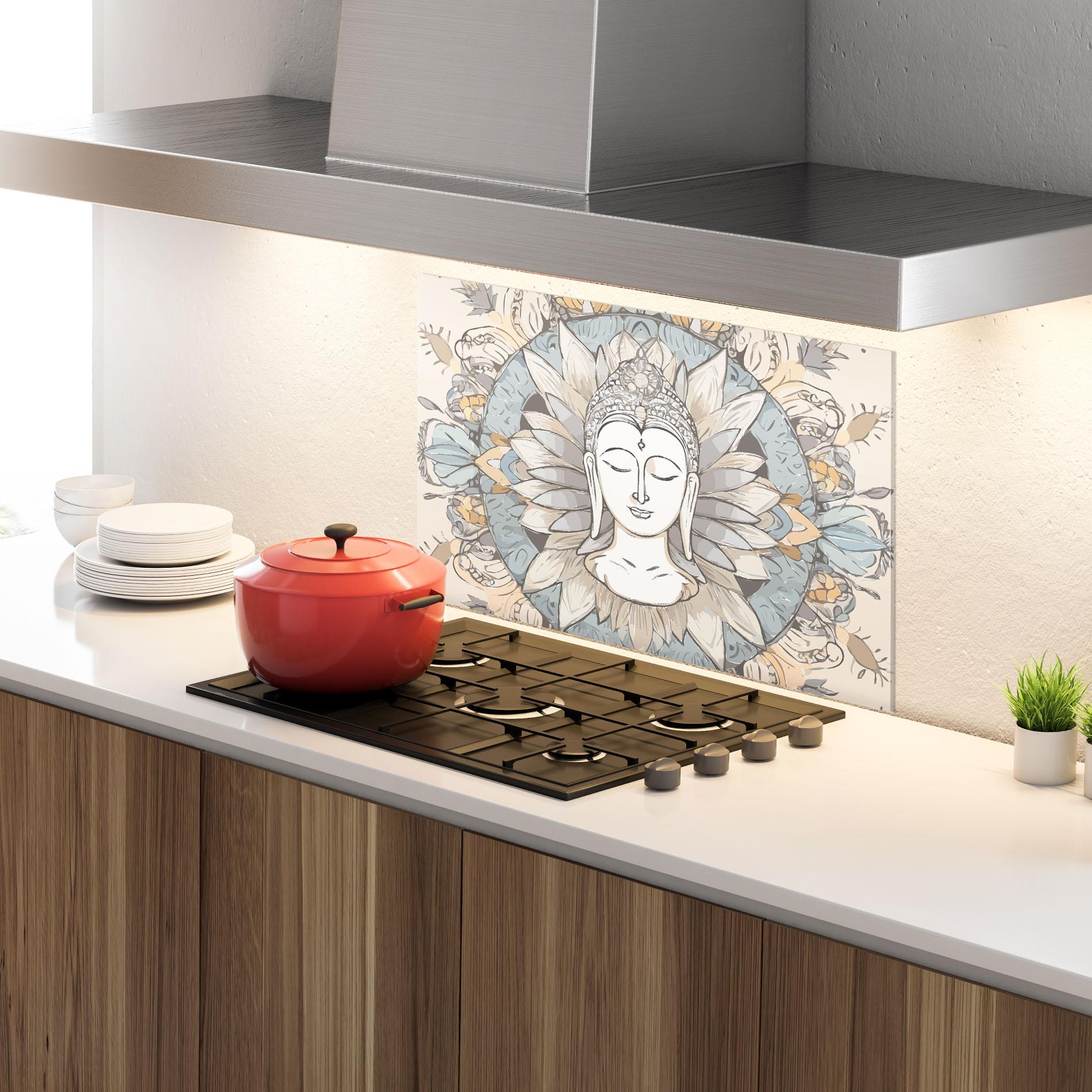 Konyhai üveg hátfal Boho Element mockup 4