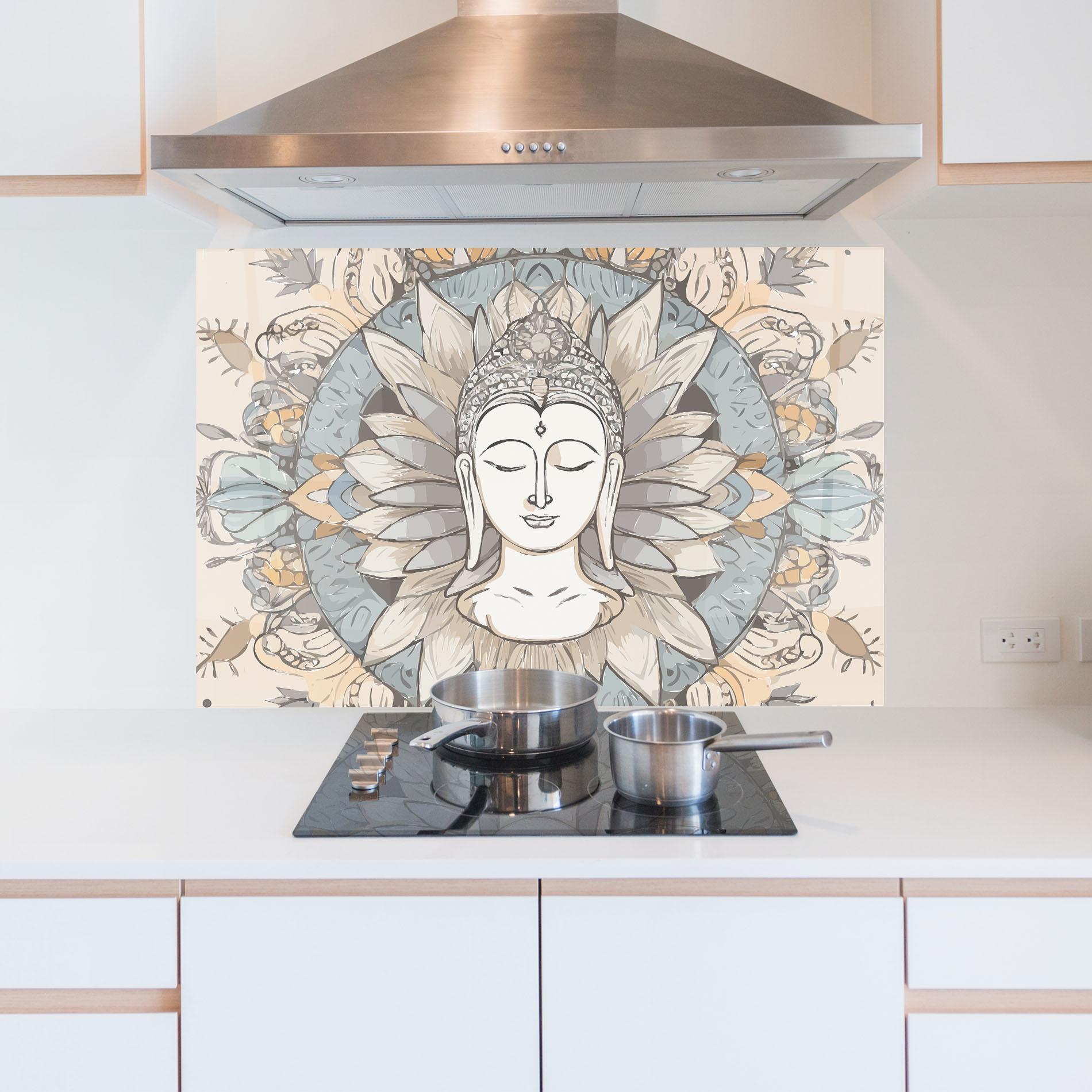 Konyhai üveg hátfal Boho Element mockup 5