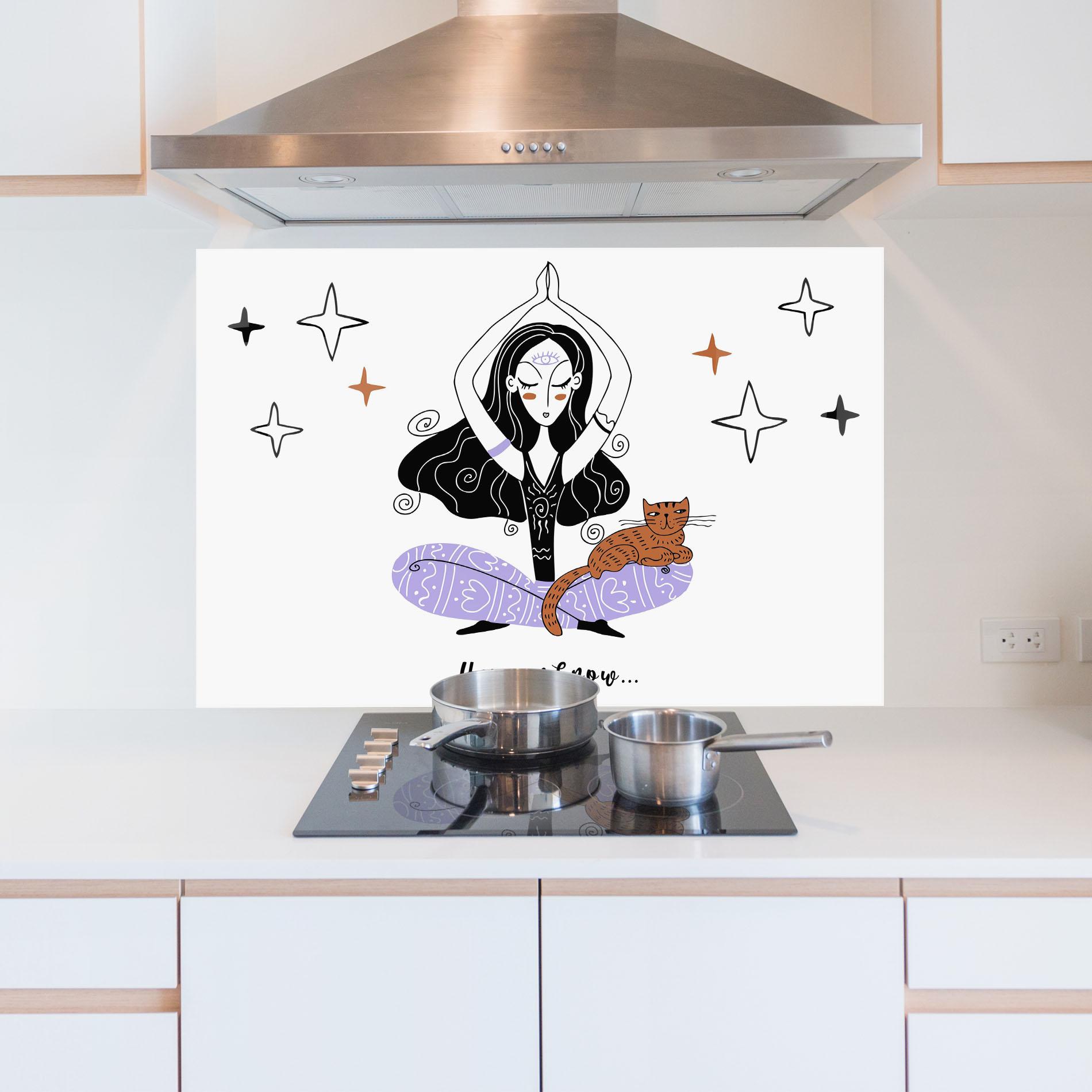 Konyhai üveg hátfal Here And Now mockup 5