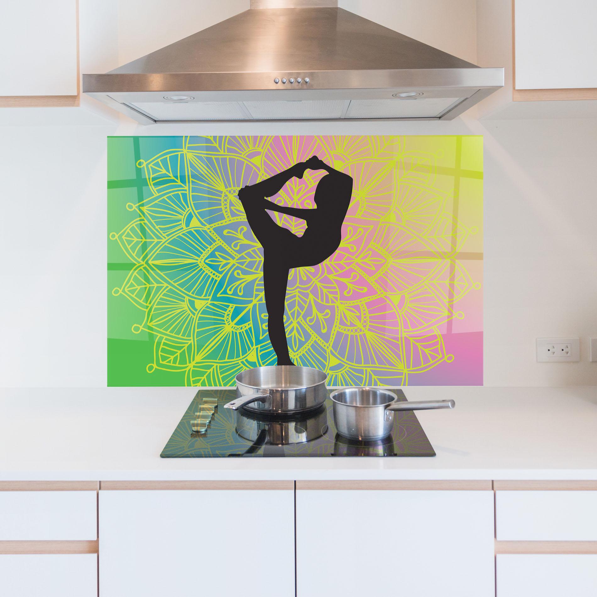 Konyhai üveg hátfal Peace Yoga 03 mockup 5