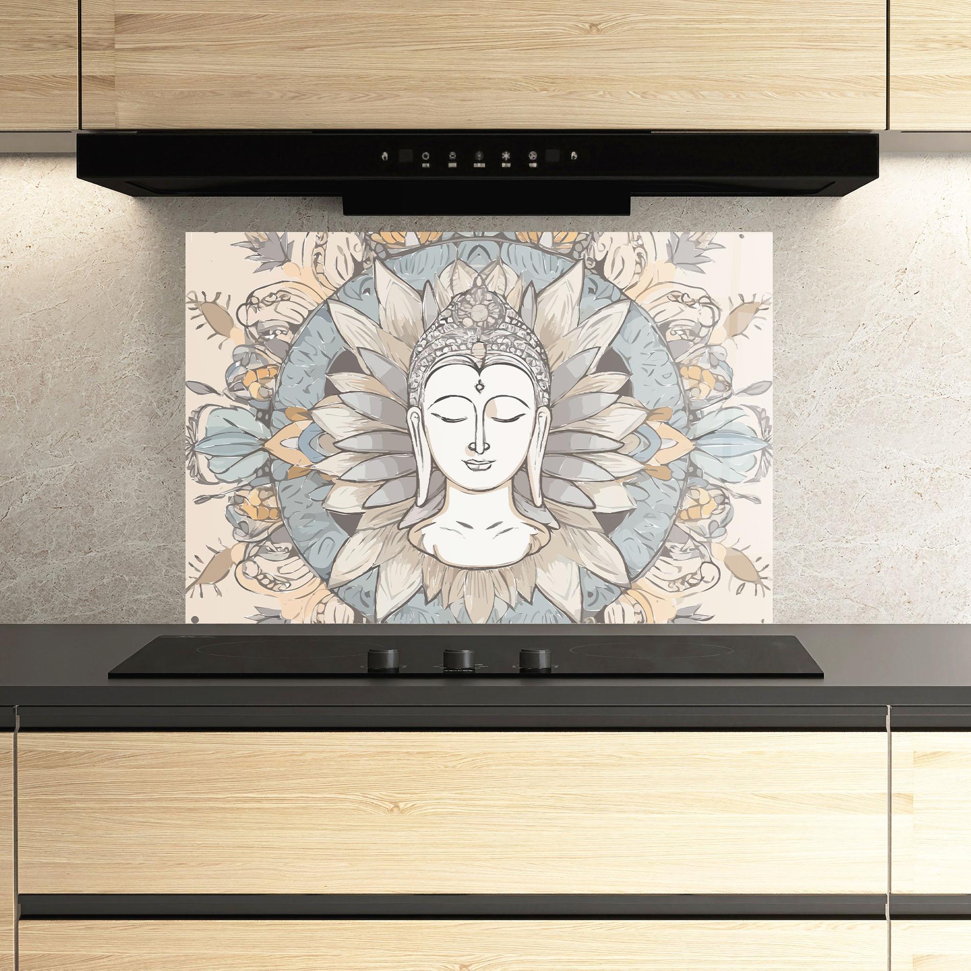 Konyhai üveg hátfal Boho Element mockup 3