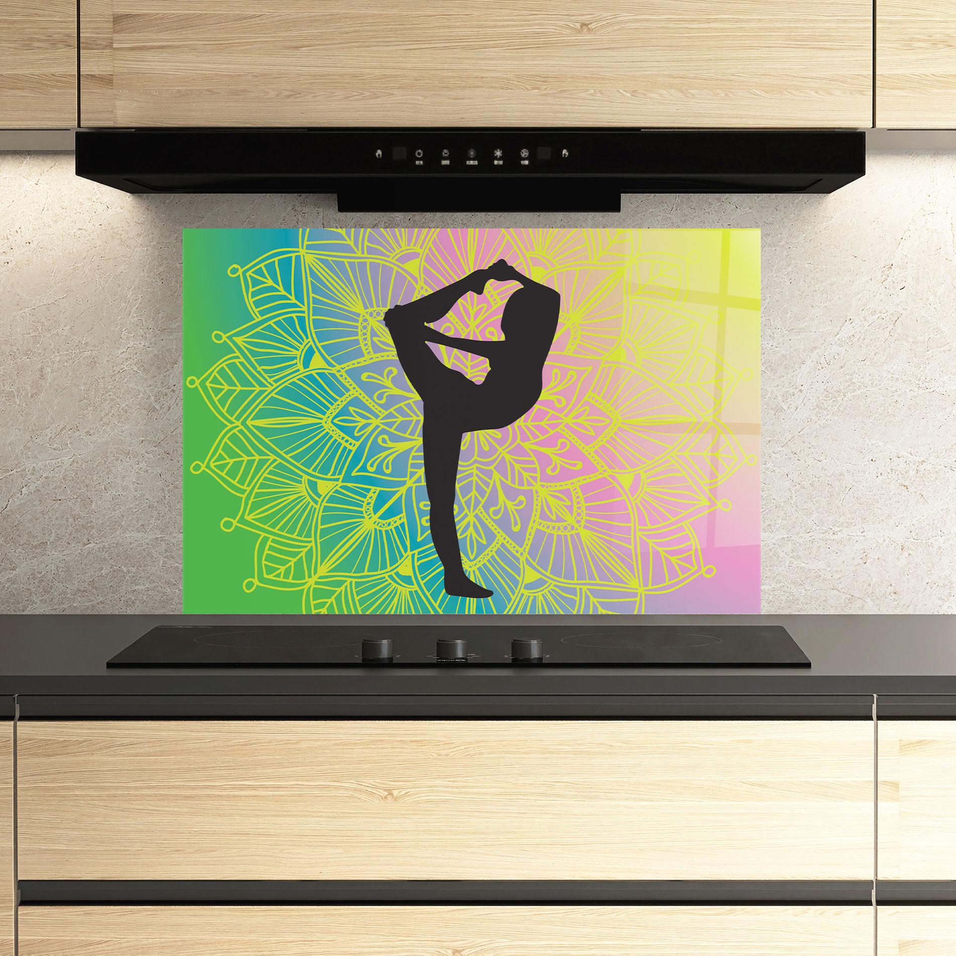 Konyhai üveg hátfal Peace Yoga 03 mockup 3