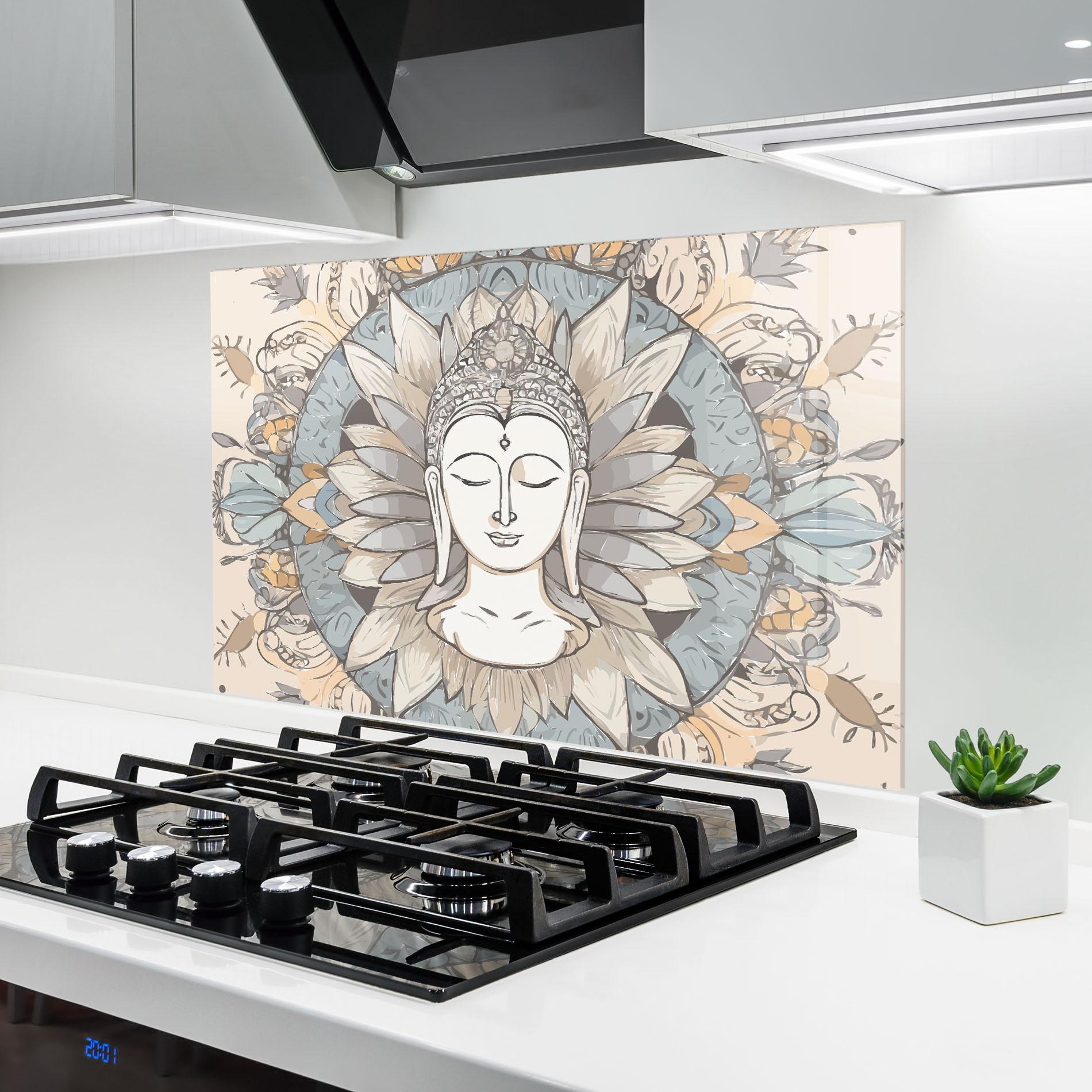 Konyhai üveg hátfal Boho Element mockup 6