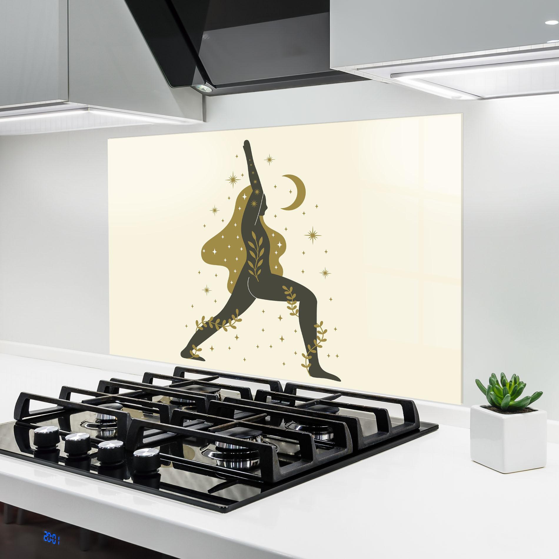 Konyhai üveg hátfal Chandrasana mockup 6