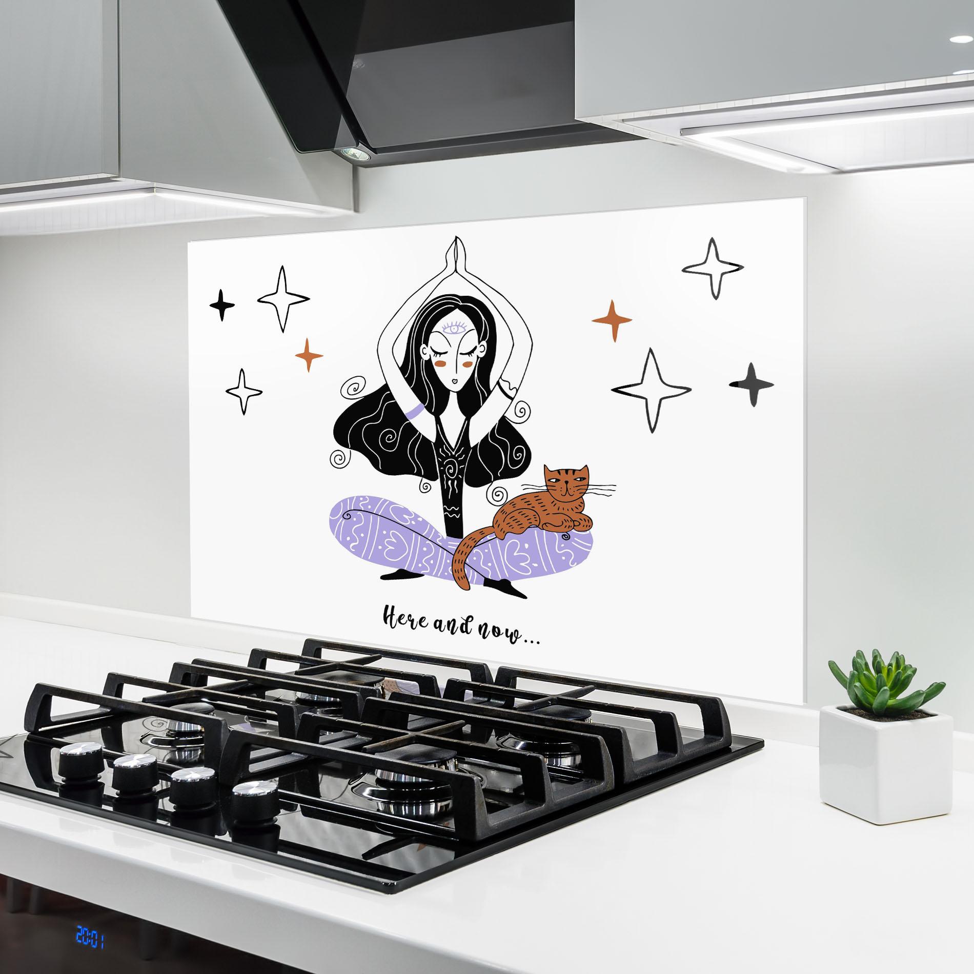 Konyhai üveg hátfal Here And Now mockup 6