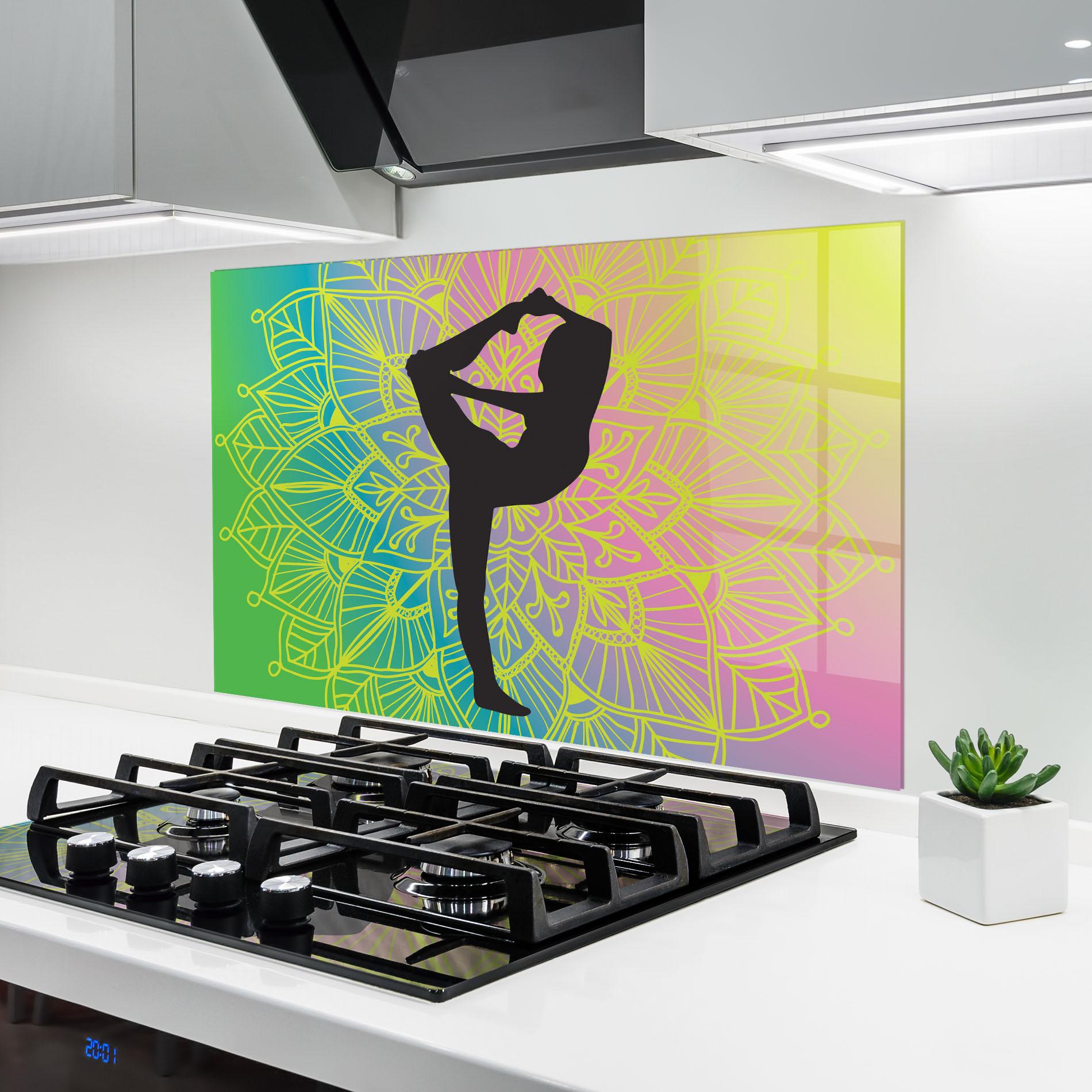 Konyhai üveg hátfal Peace Yoga 03 mockup 6