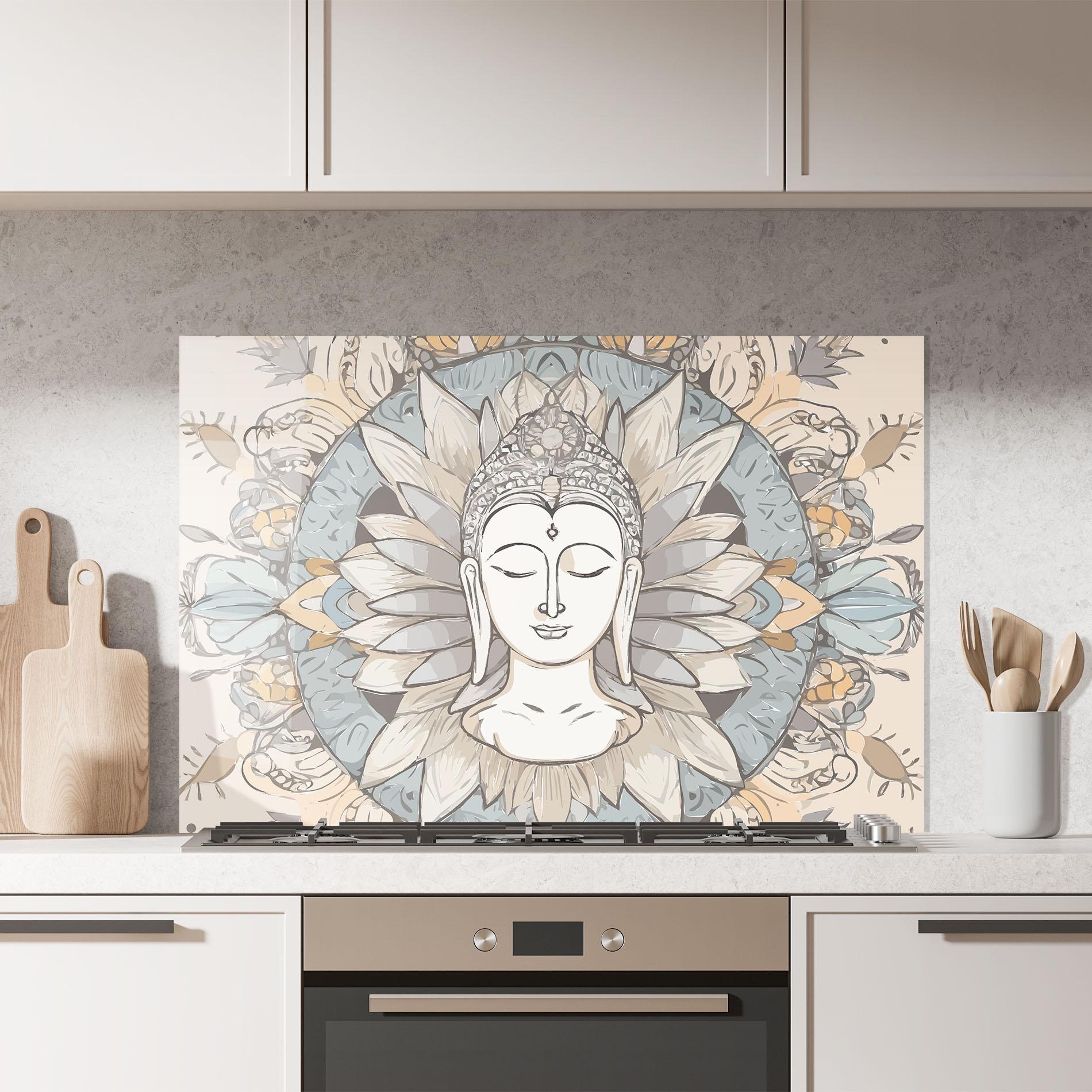 Konyhai üveg hátfal Boho Element mockup 7