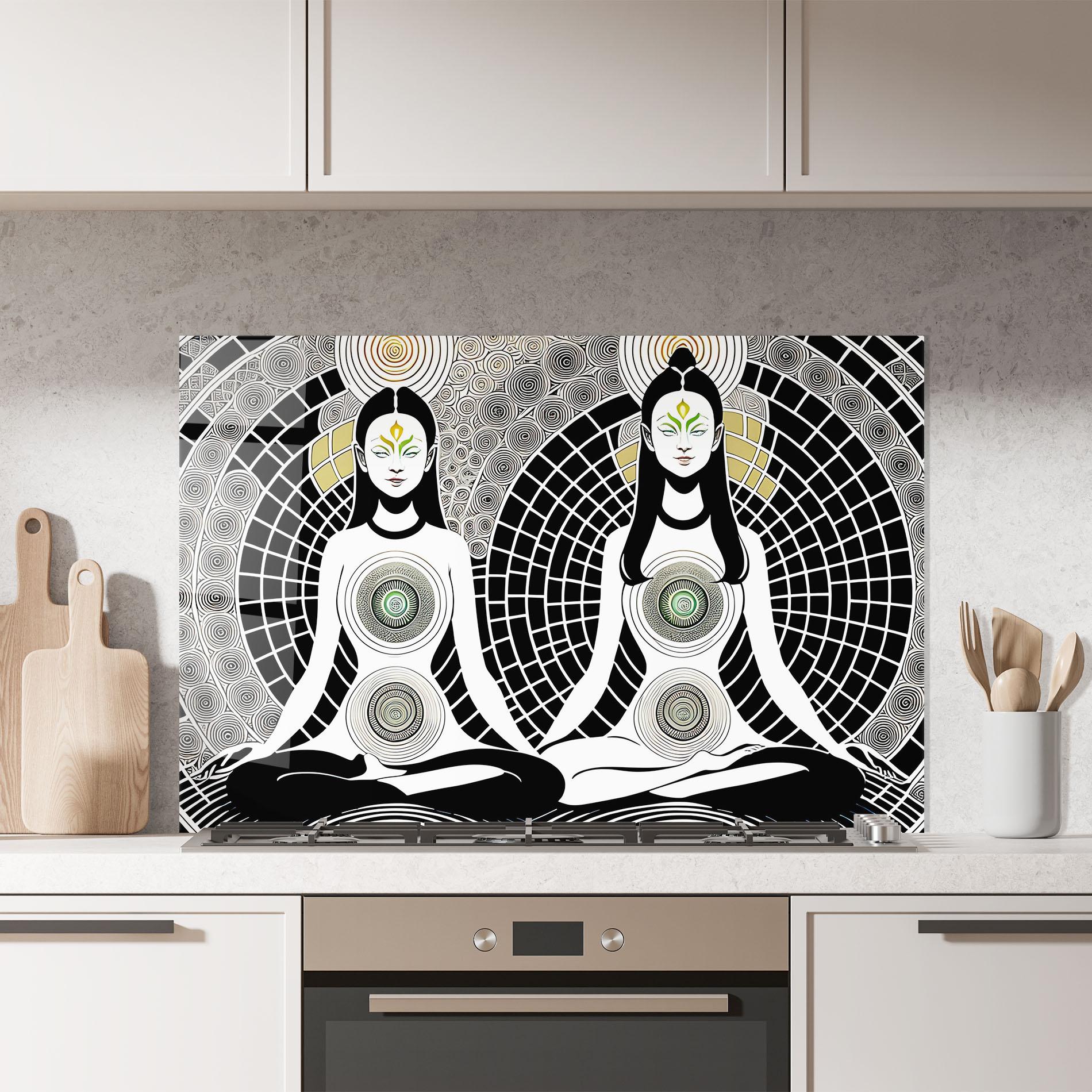 Konyhai üveg hátfal Clolorful Meditation mockup 7