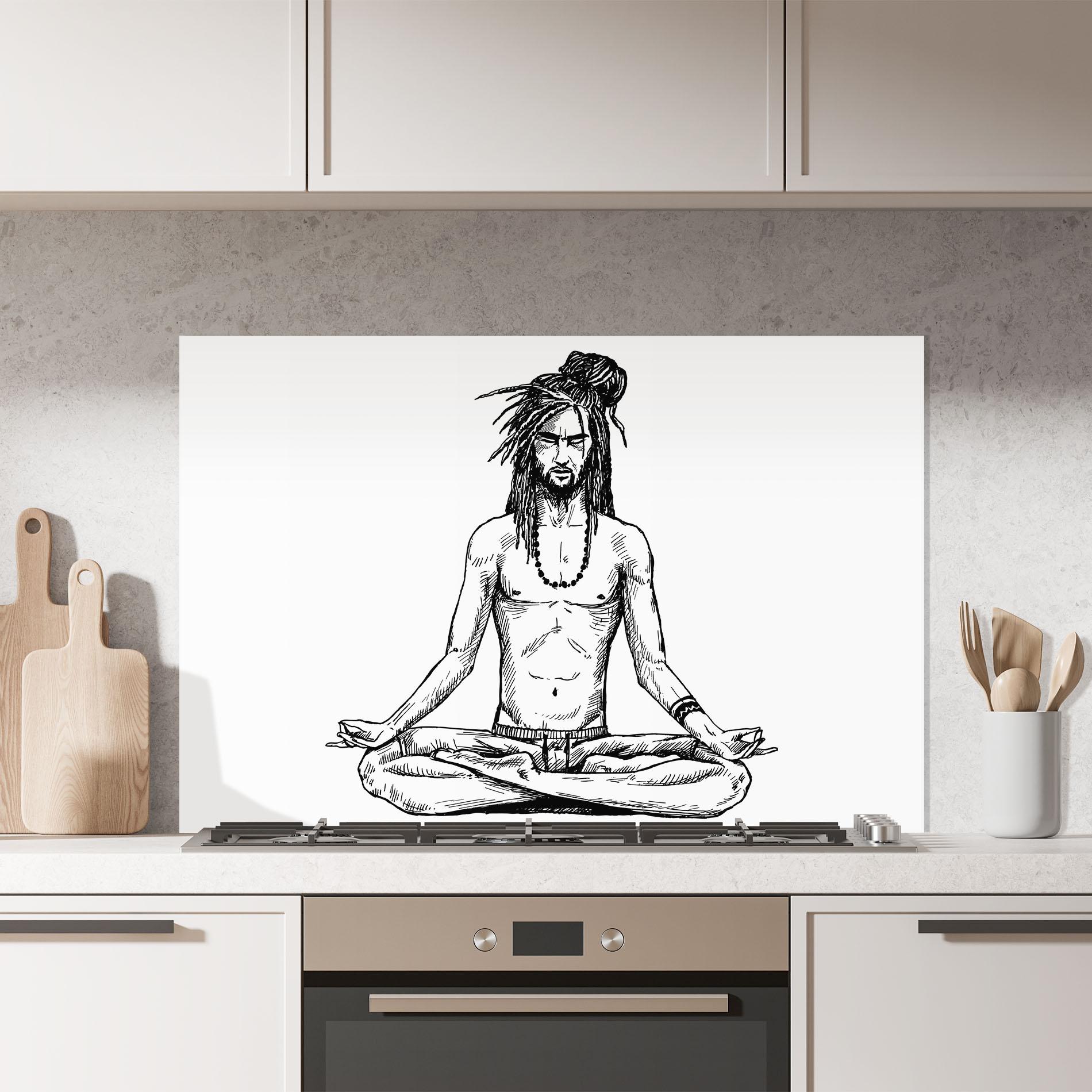 Konyhai üveg hátfal Focused Meditation mockup 7