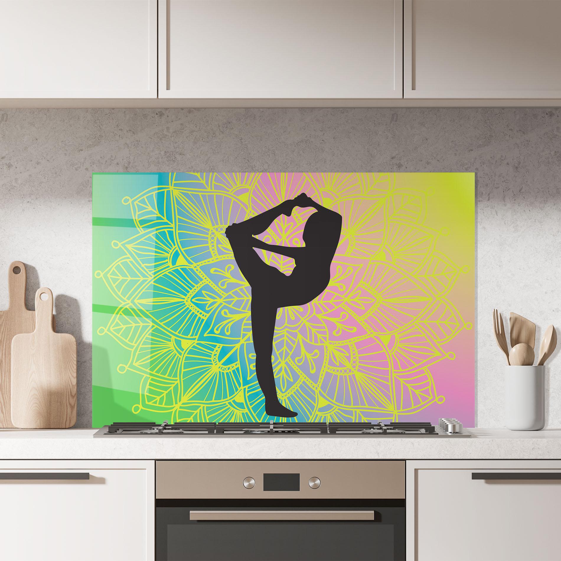 Konyhai üveg hátfal Peace Yoga 03 mockup 7