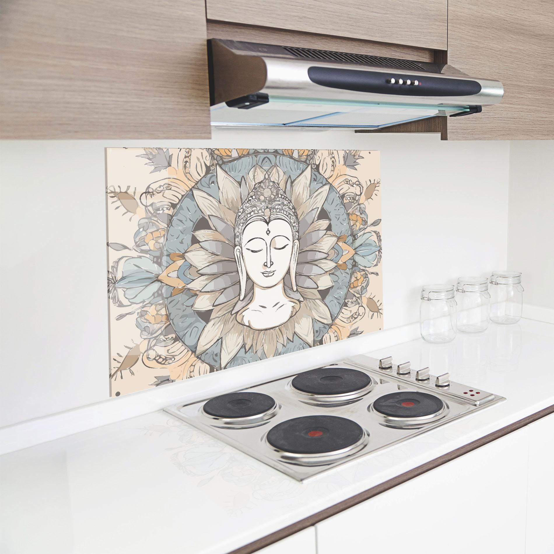 Konyhai üveg hátfal Boho Element mockup 8