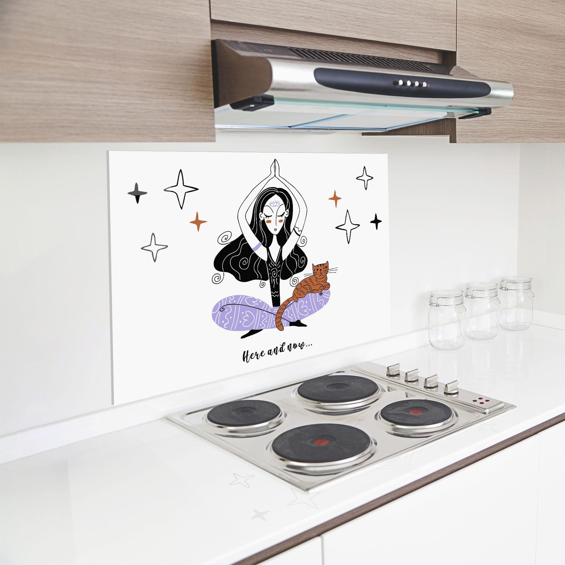 Konyhai üveg hátfal Here And Now mockup 8