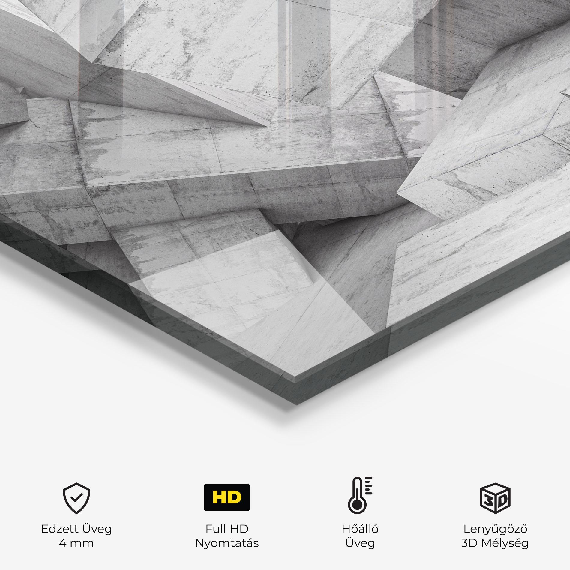 Konyhai üveg hátfal Concrete Geometric mockup 2