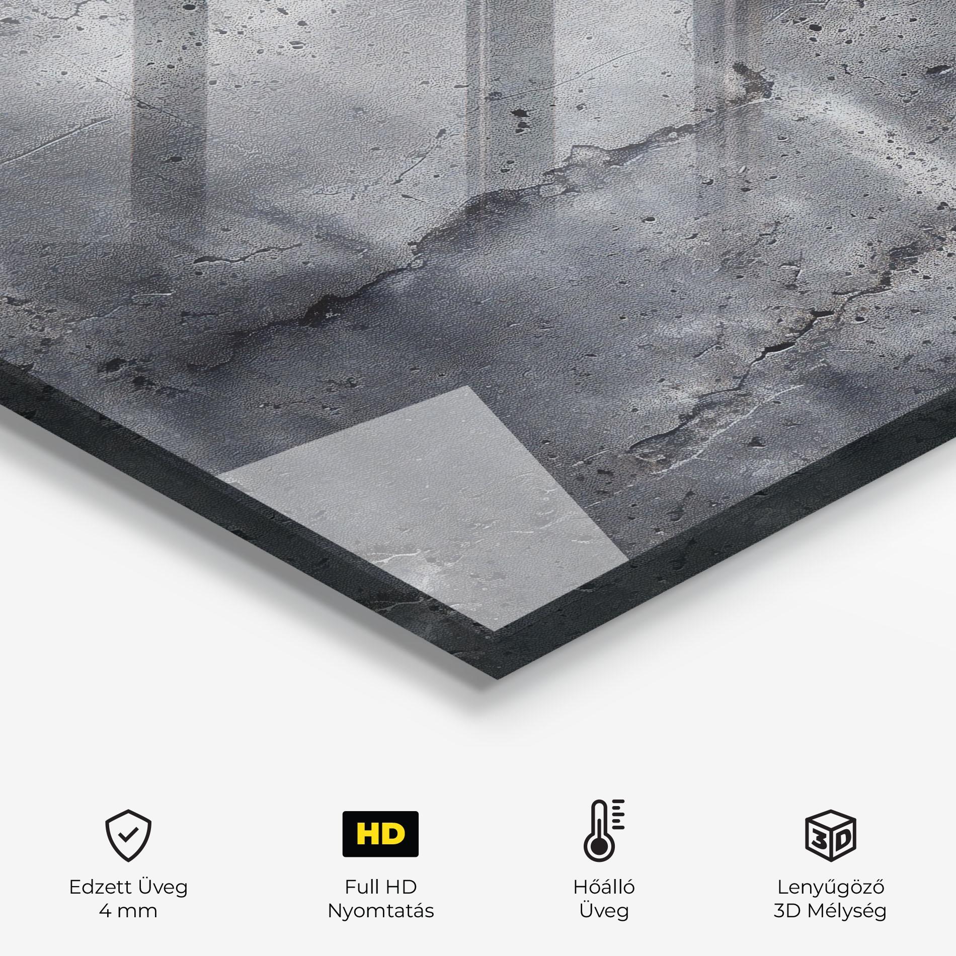 Konyhai üveg hátfal Concrete With Scratch mockup 2