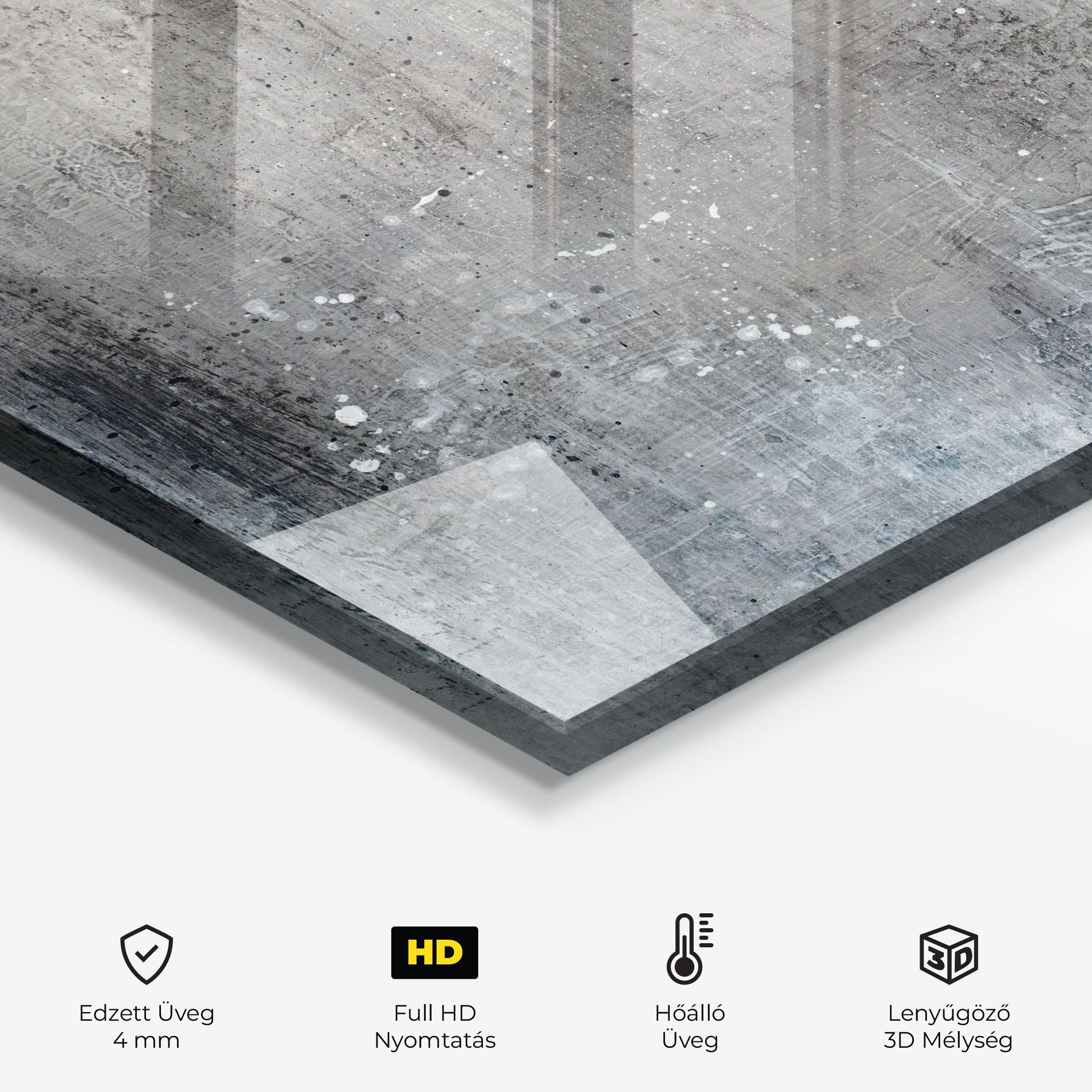 Konyhai üveg hátfal Darkish Ciment mockup 2