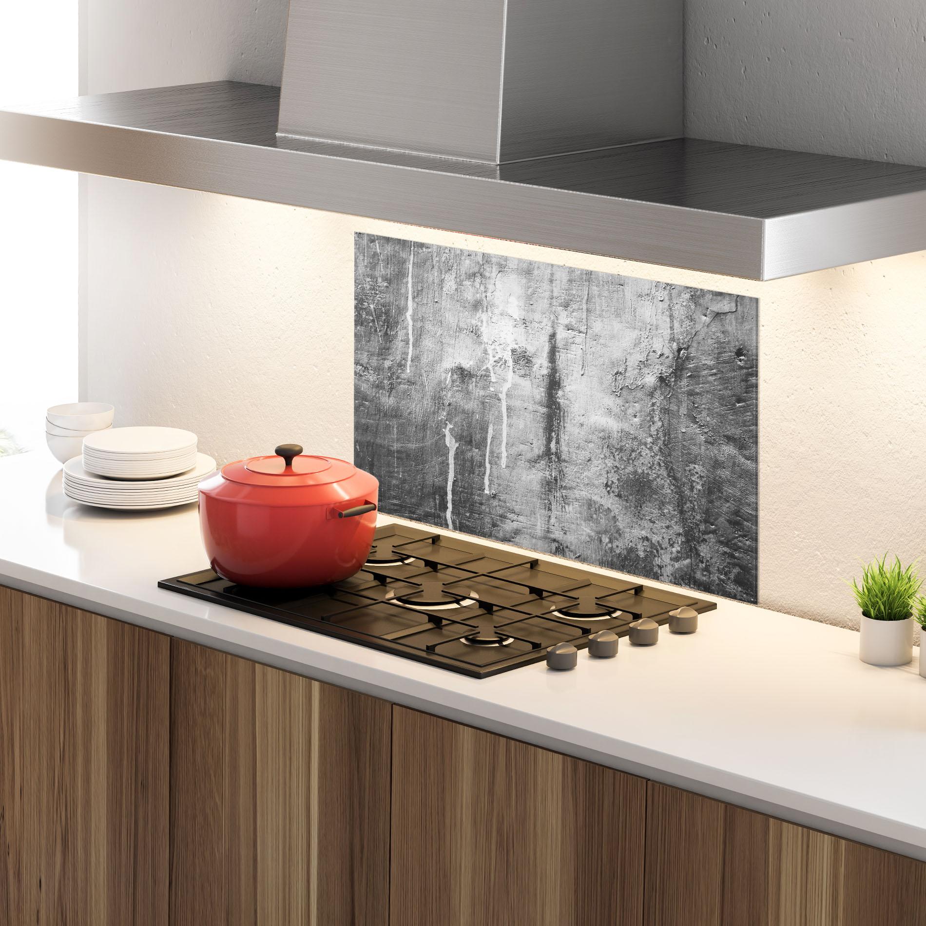 Konyhai üveg hátfal Cement Architecture mockup 4