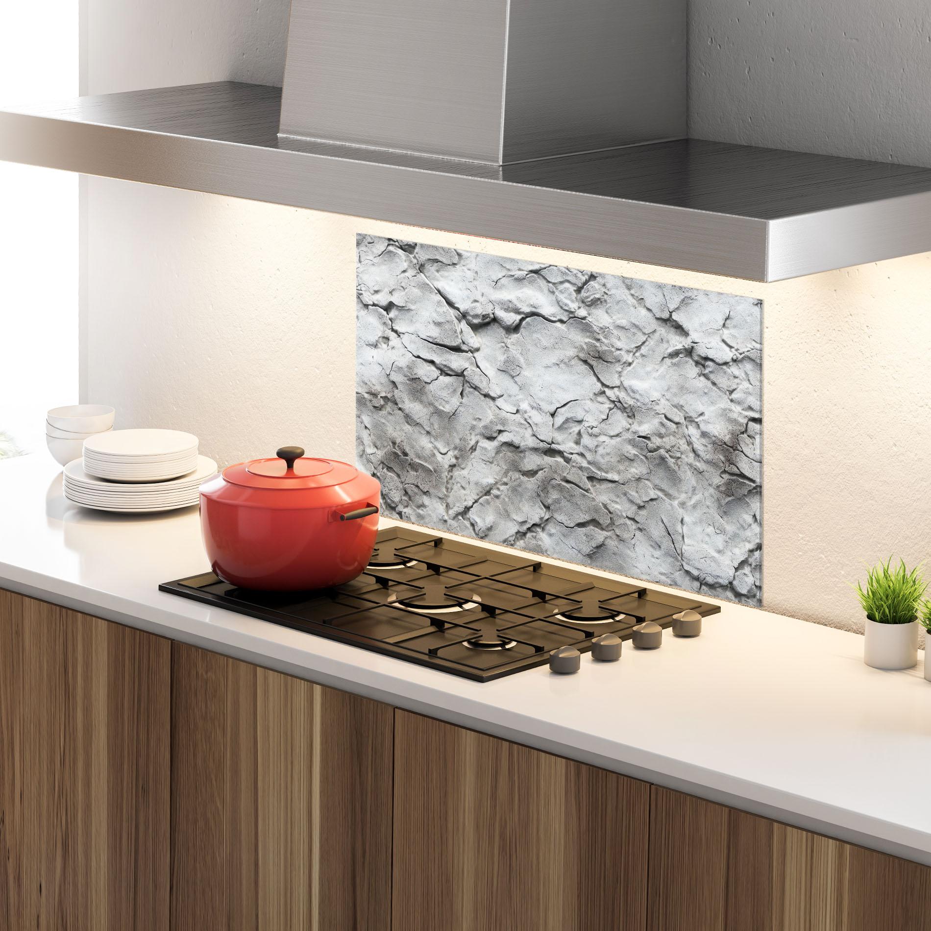 Konyhai üveg hátfal Texture Gray Stone Wall mockup 4