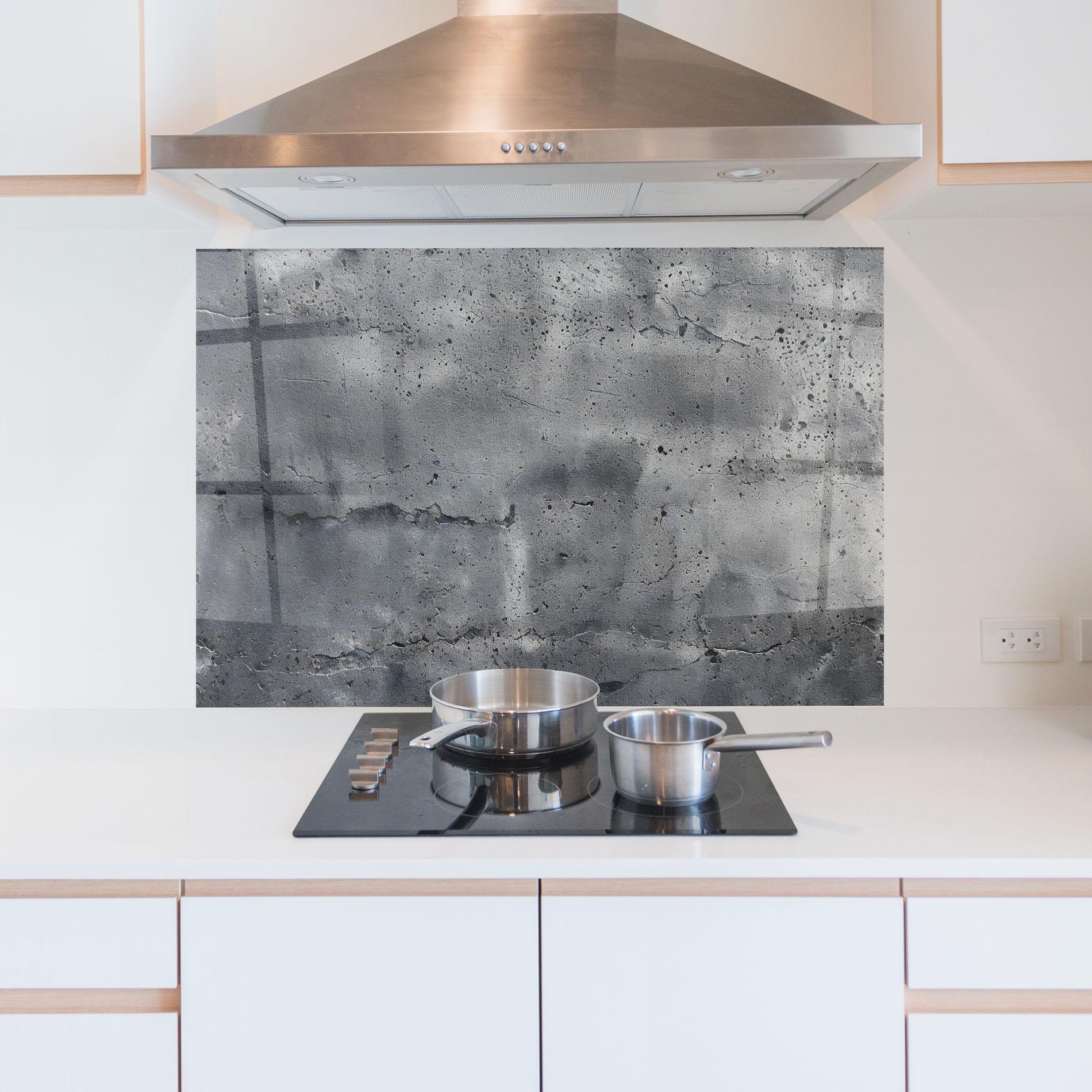 Konyhai üveg hátfal Concrete With Scratch mockup 5