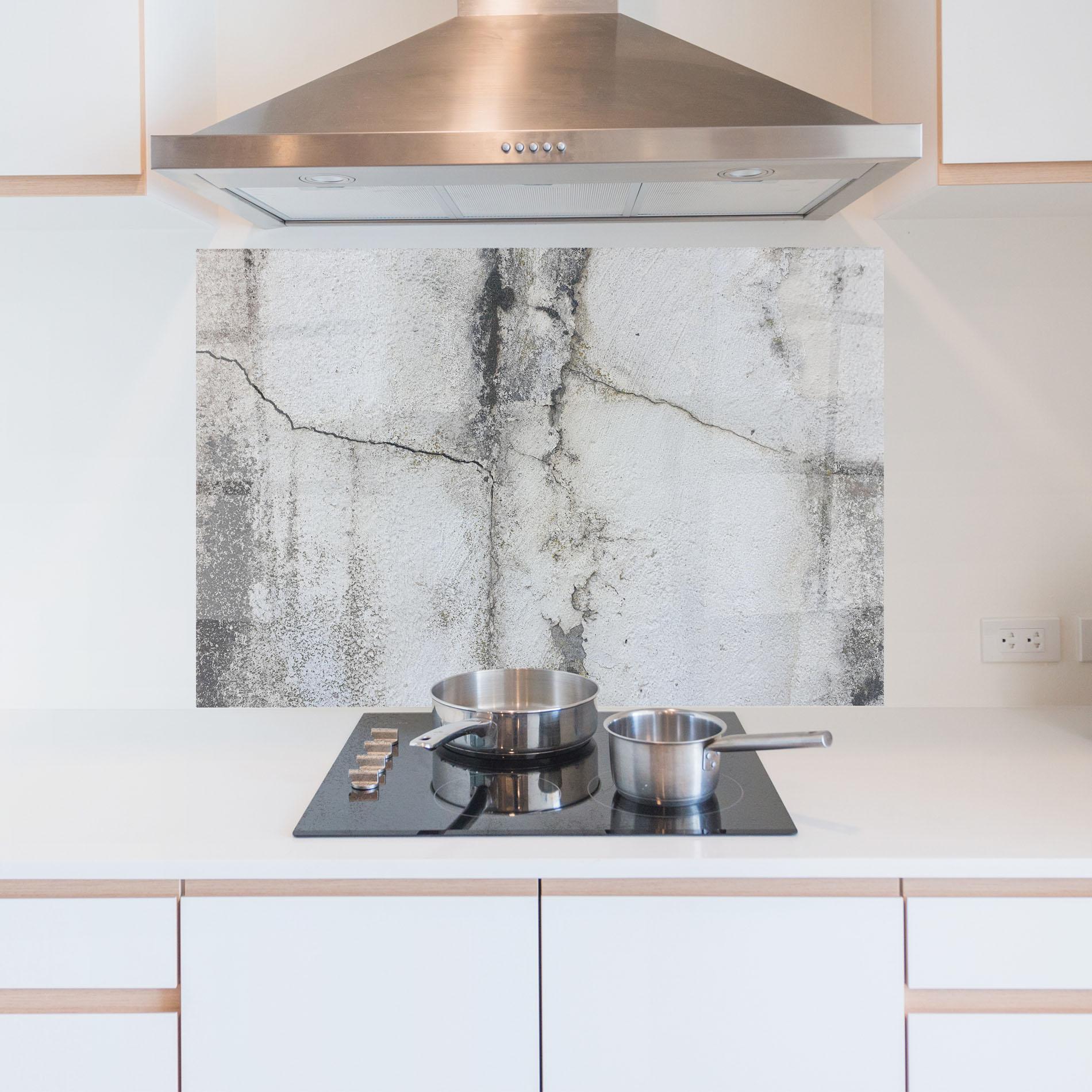 Konyhai üveg hátfal Little Cracks Ciment mockup 5