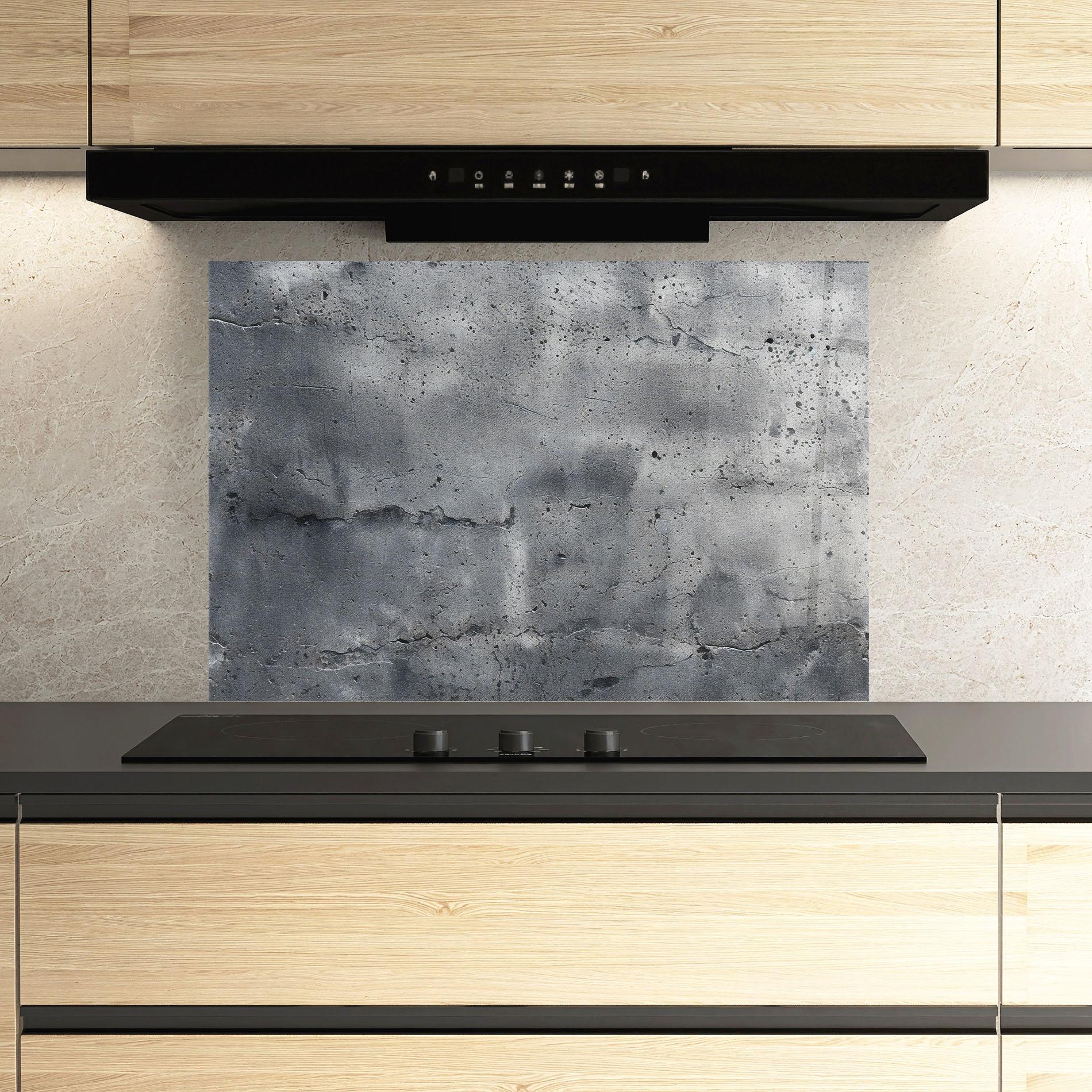 Konyhai üveg hátfal Concrete With Scratch mockup 3