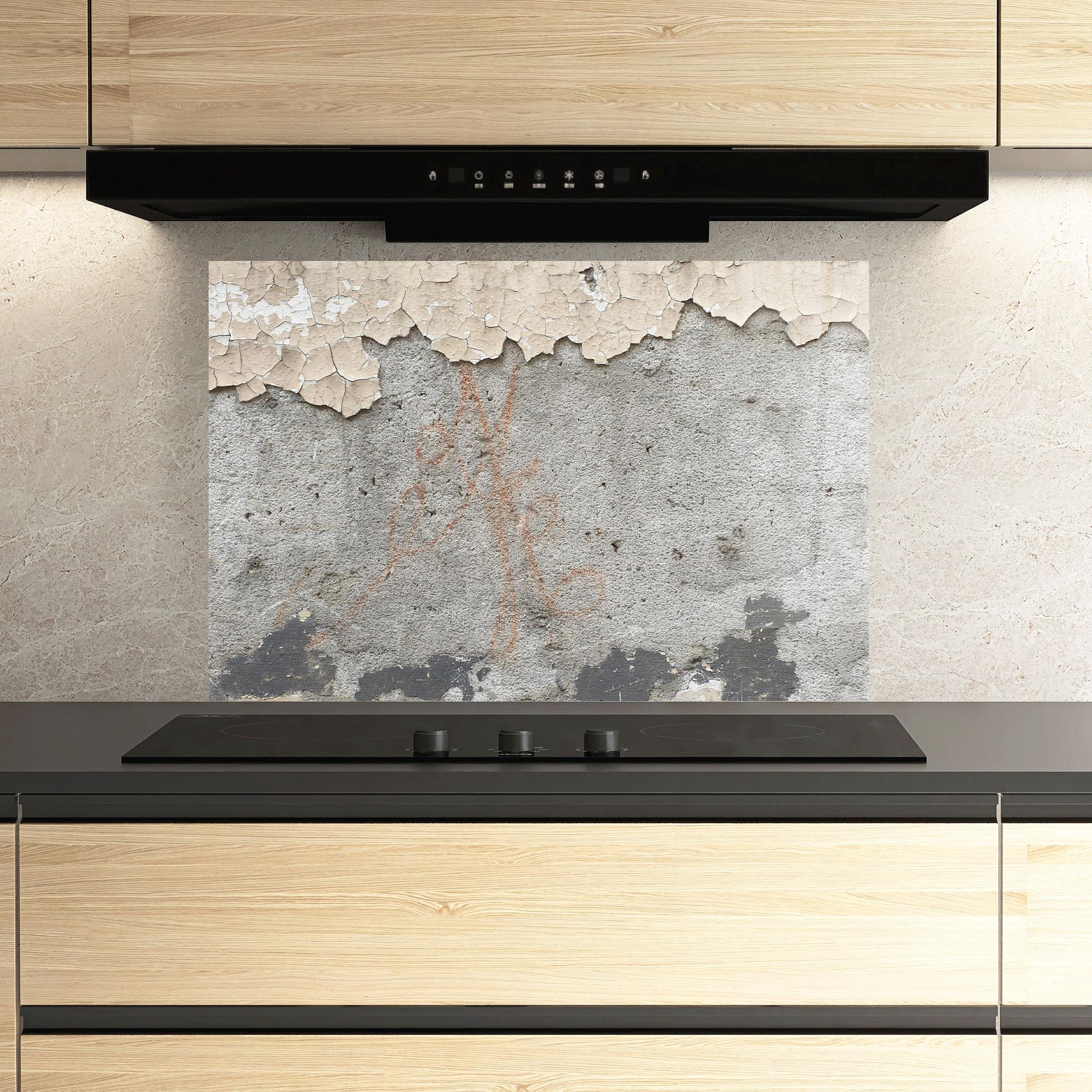 Konyhai üveg hátfal Old Rusty Ciment mockup 3