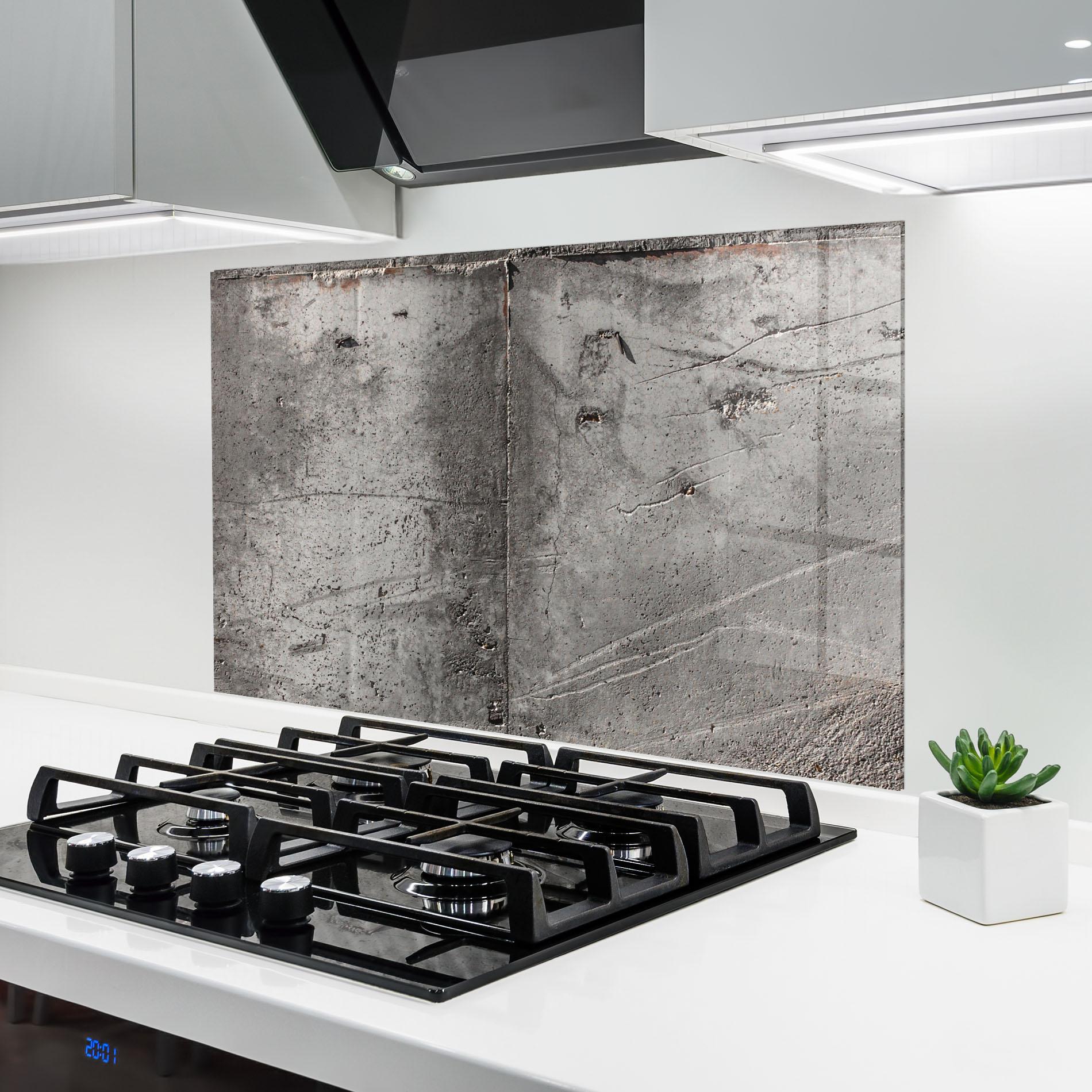 Konyhai üveg hátfal Brown Ciment mockup 6