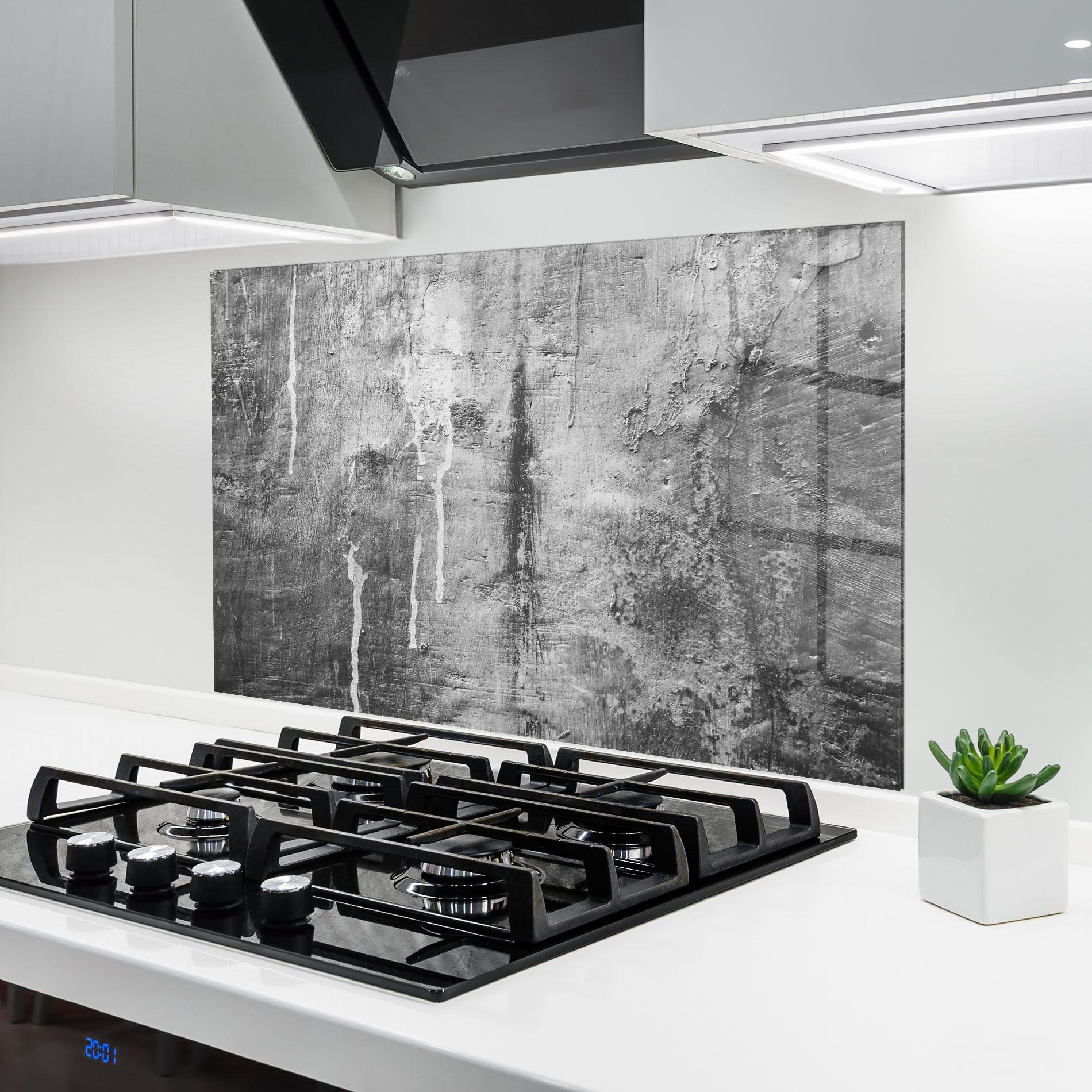 Konyhai üveg hátfal Cement Architecture mockup 6