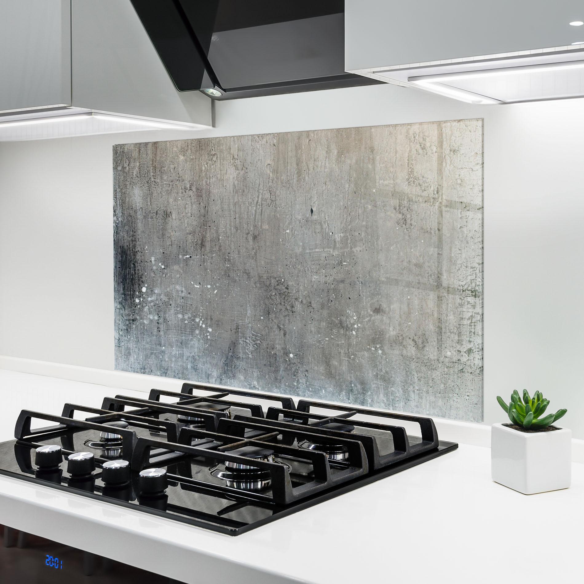 Konyhai üveg hátfal Darkish Ciment mockup 6