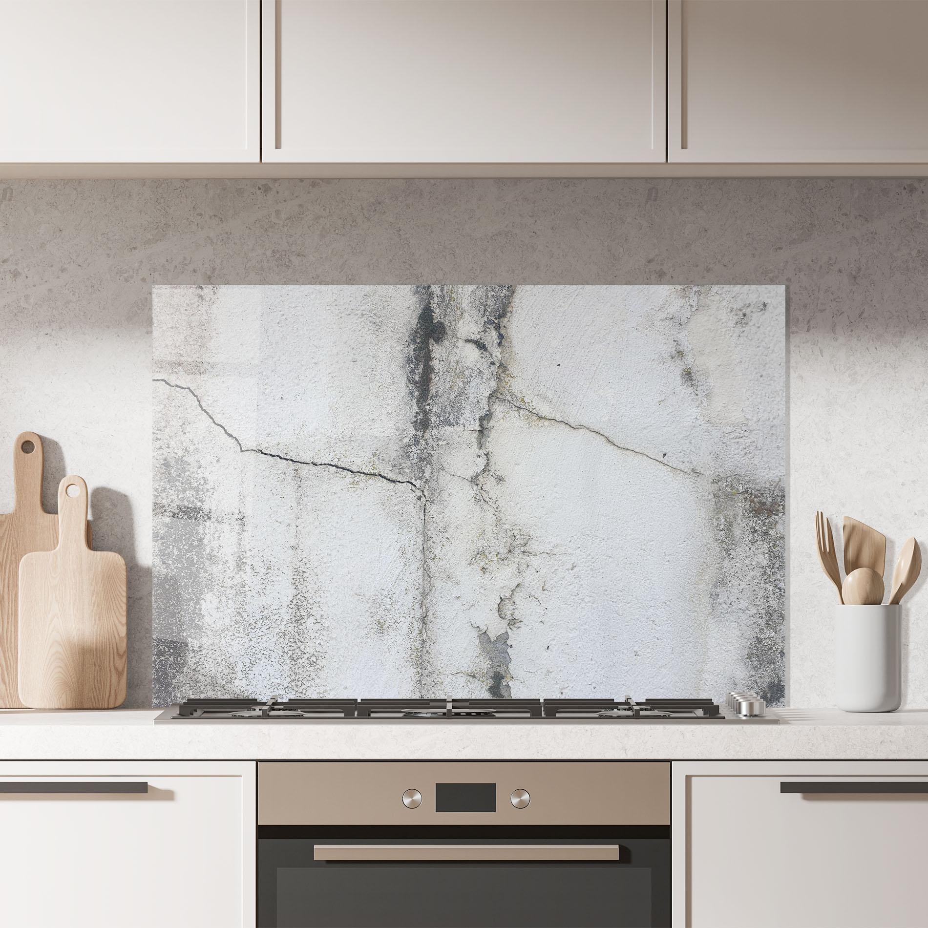 Konyhai üveg hátfal Little Cracks Ciment mockup 7