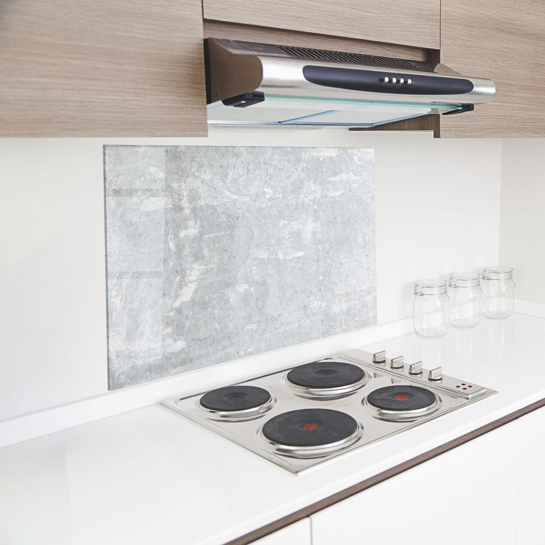 Konyhai üveg hátfal Bright Ciment Texture mockup 8