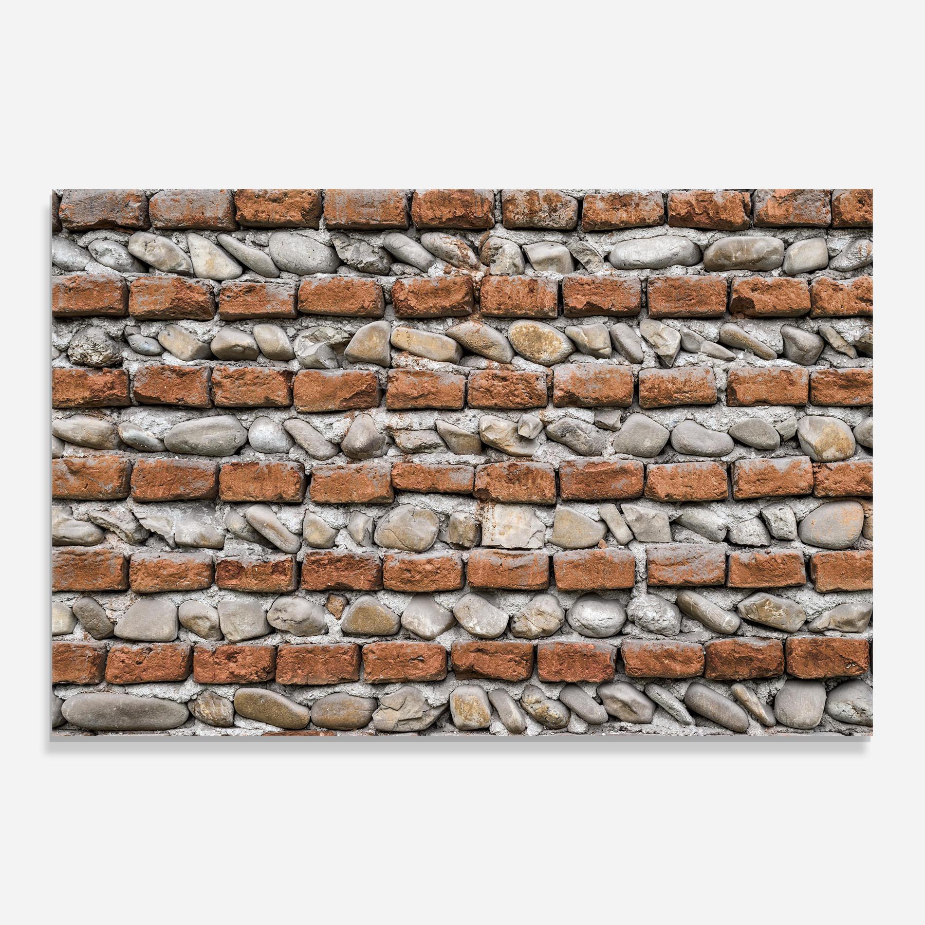 Konyhai üveg hátfal Bricks With Stones mockup 0