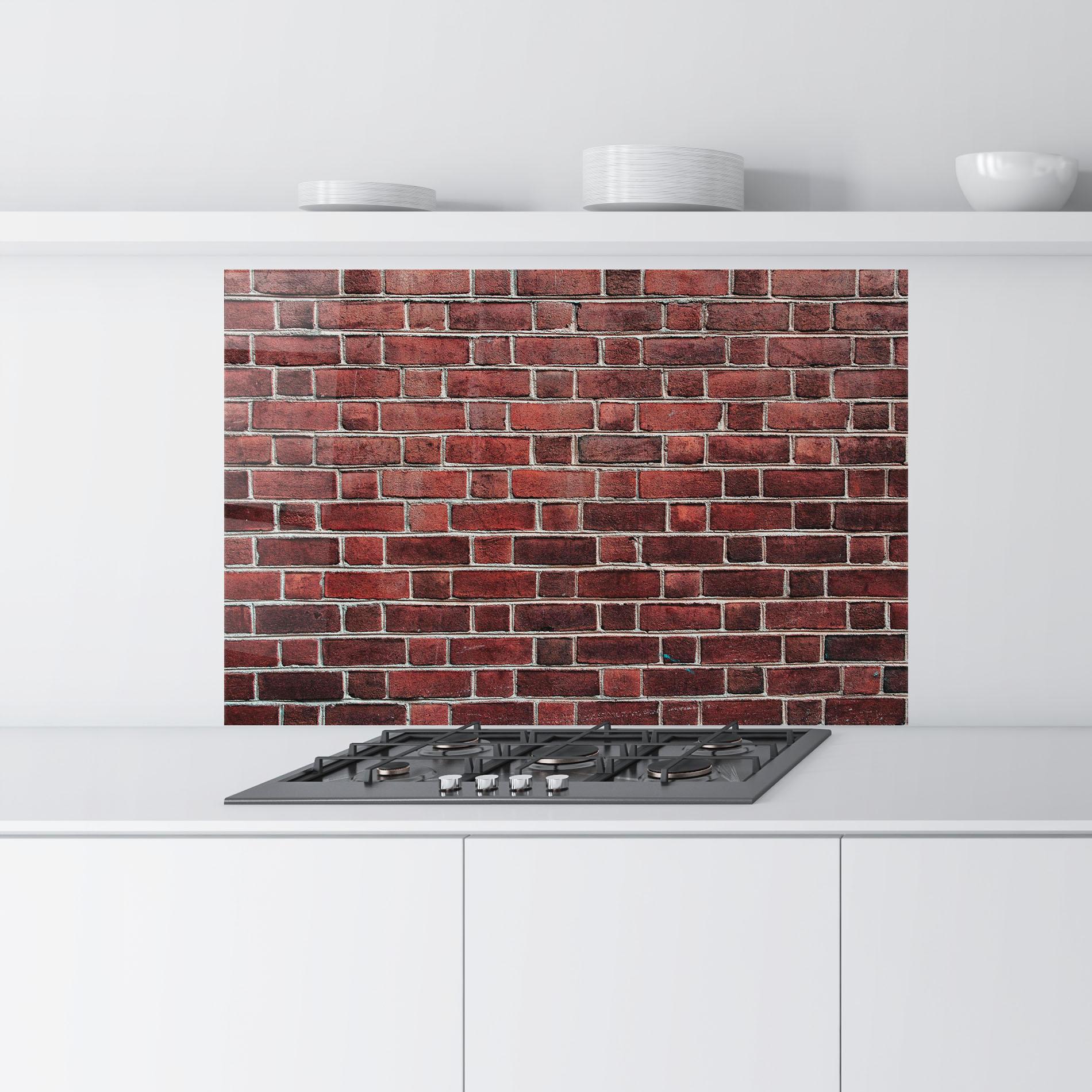 Konyhai üveg hátfal Burgundy Bricks mockup 9
