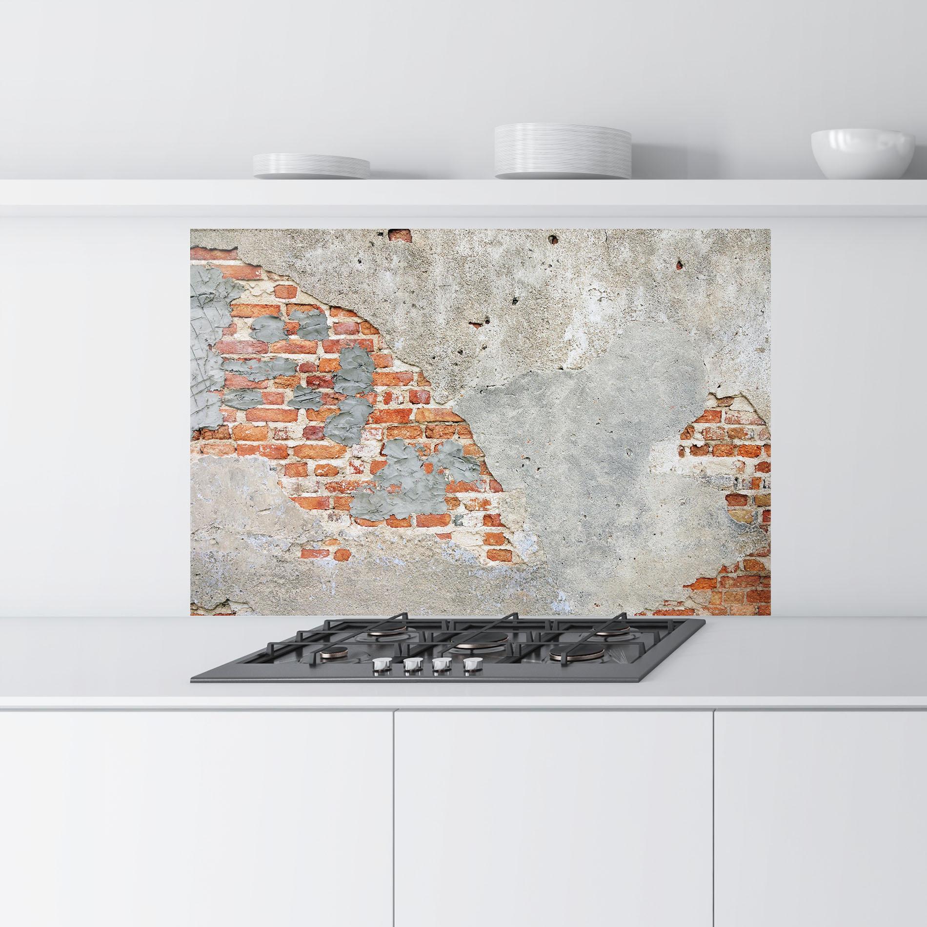Konyhai üveg hátfal Vintage Old Bricks 2 mockup 9