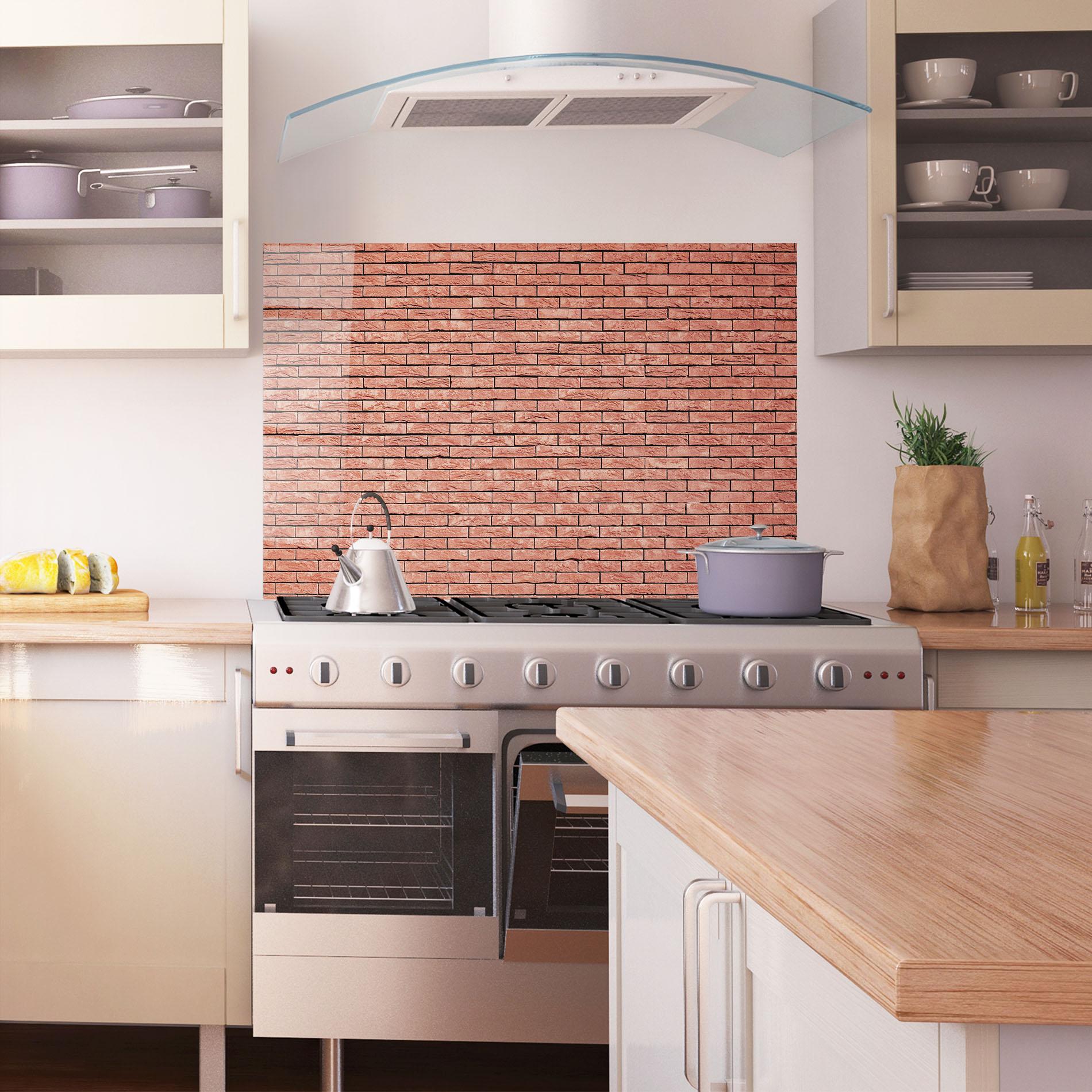 Konyhai üveg hátfal Bricks Pattern mockup 1