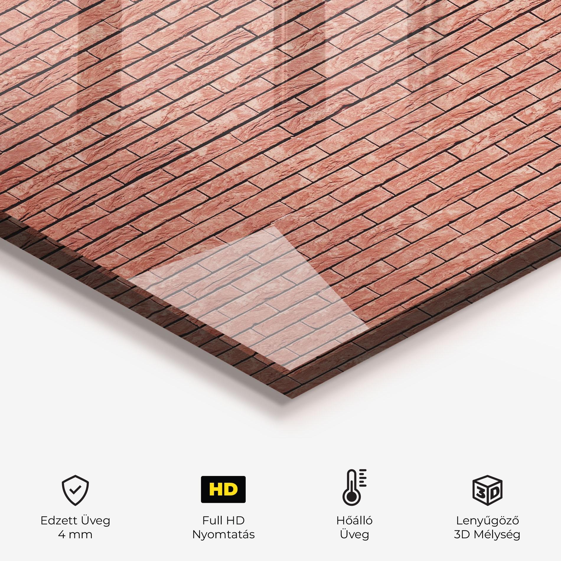 Konyhai üveg hátfal Bricks Pattern mockup 2