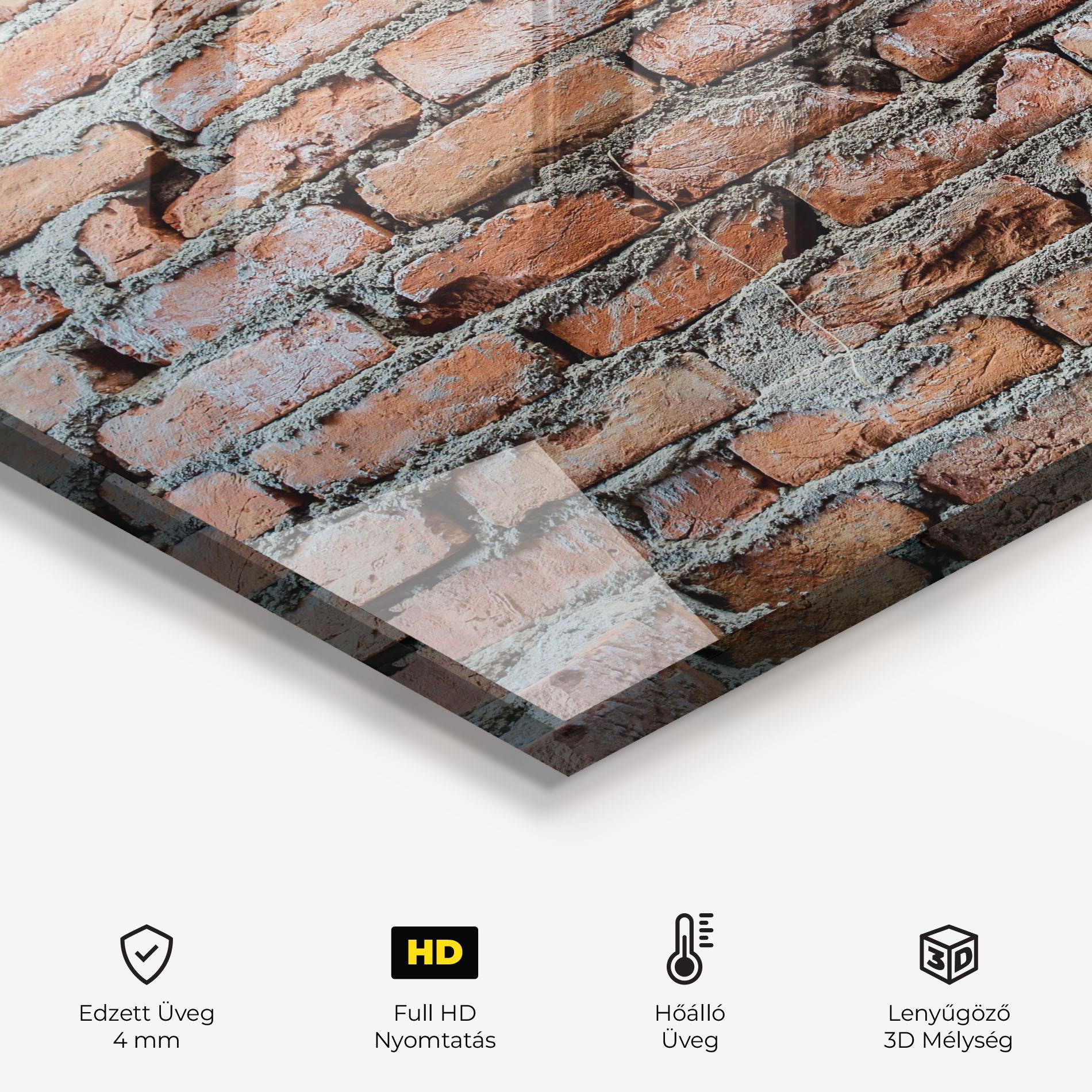 Konyhai üveg hátfal Bricks With Ciment 2 mockup 2