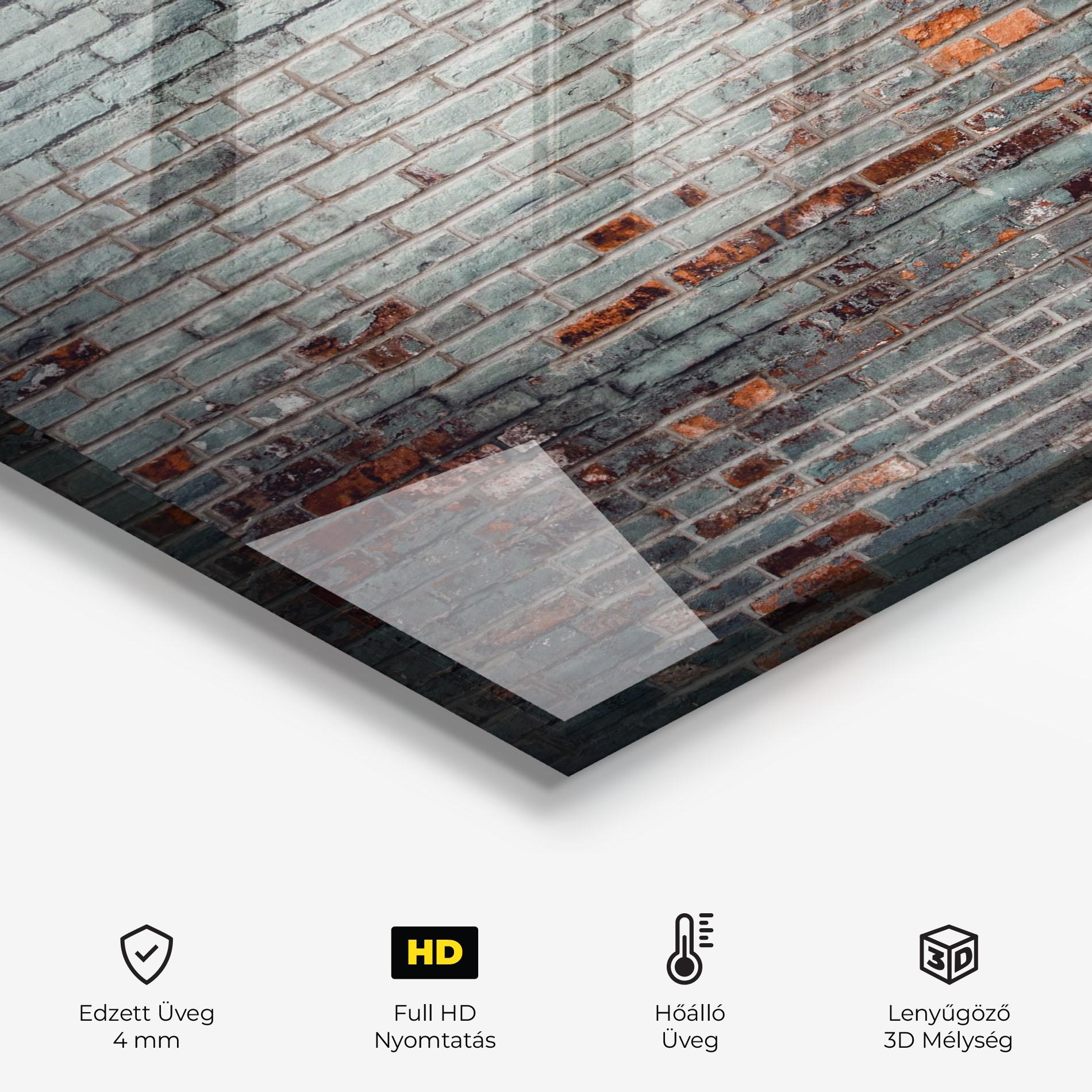 Konyhai üveg hátfal Colorful Bircks mockup 2