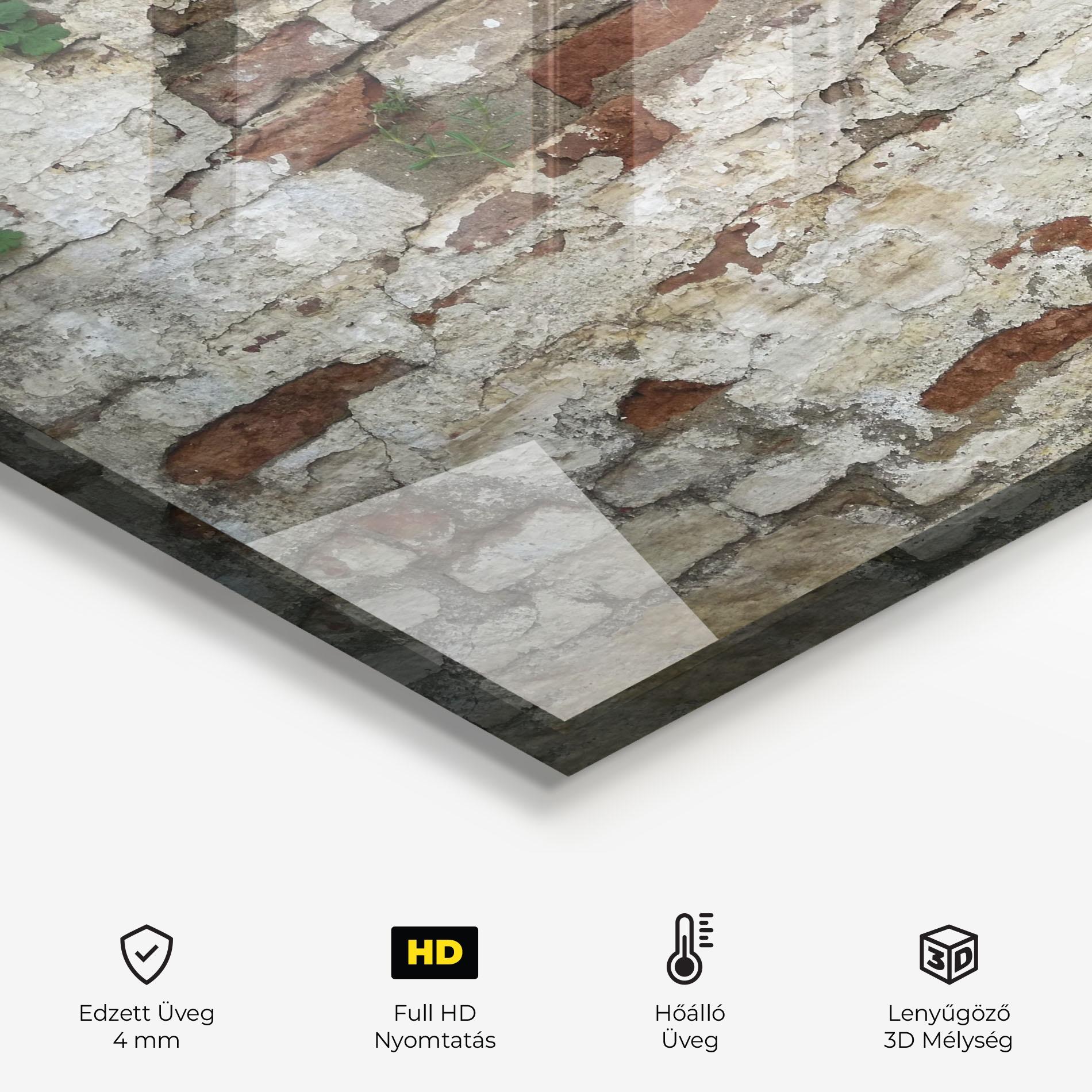 Konyhai üveg hátfal Shabby Bricks mockup 2