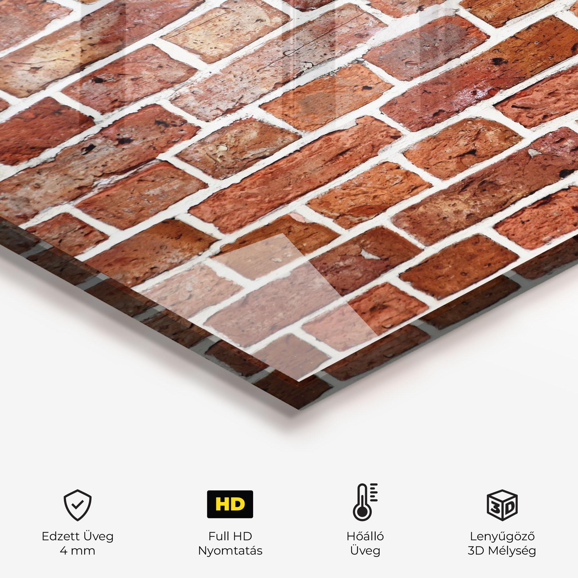 Konyhai üveg hátfal Stained Bricks mockup 2